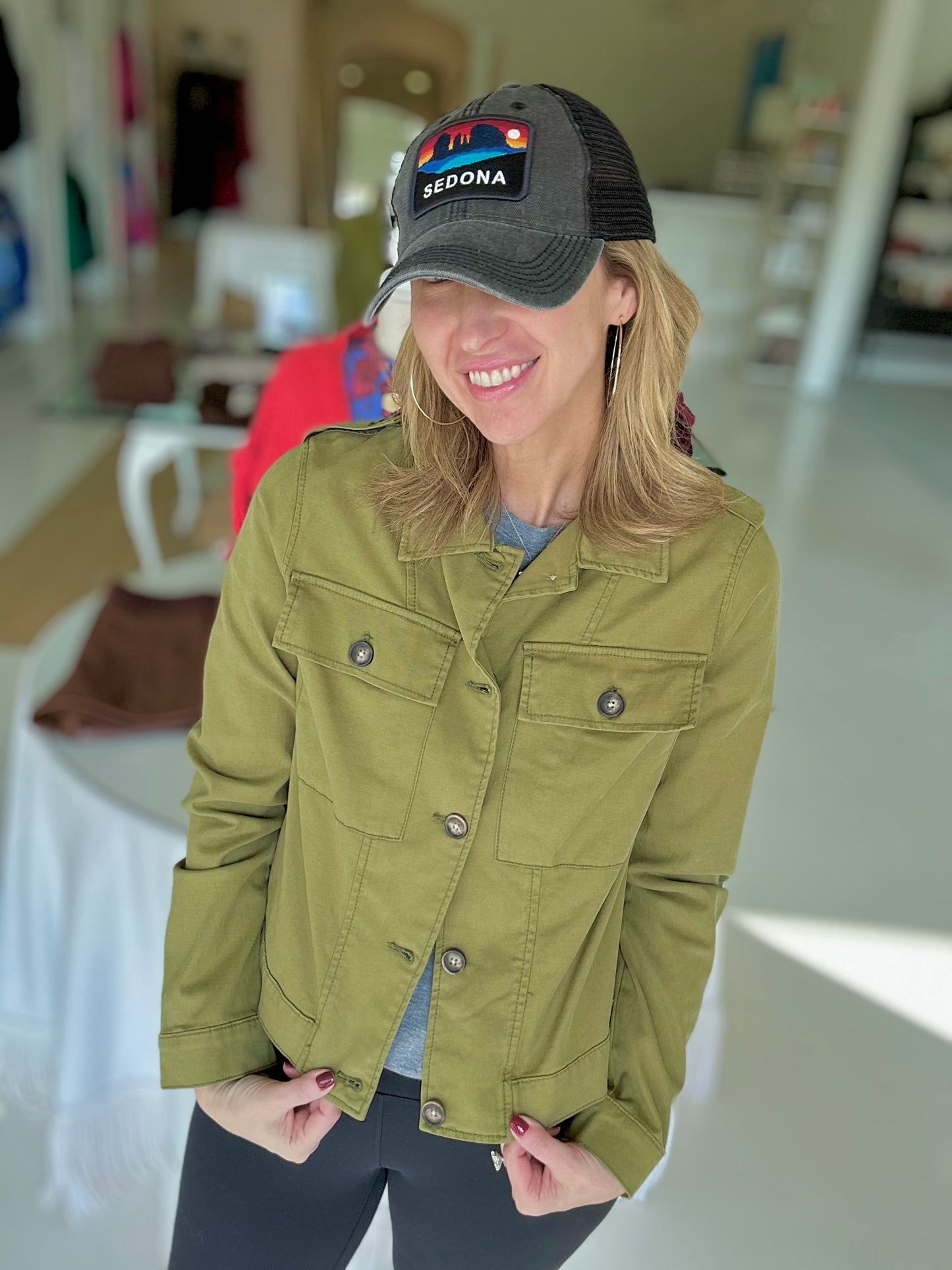 KUT Kyra Olive Denim Jacket