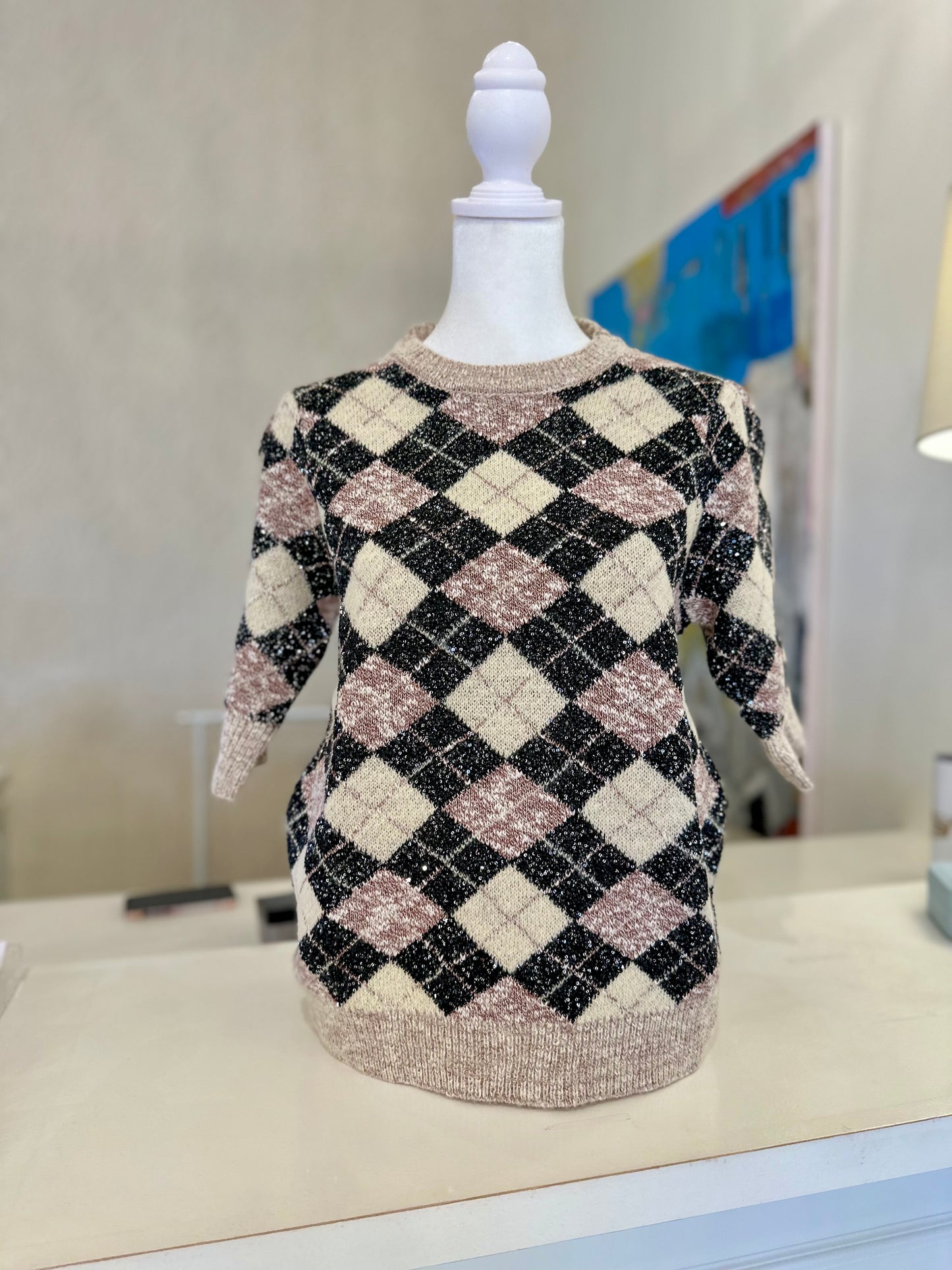 Esqualo Argyle Sweater short sleeve