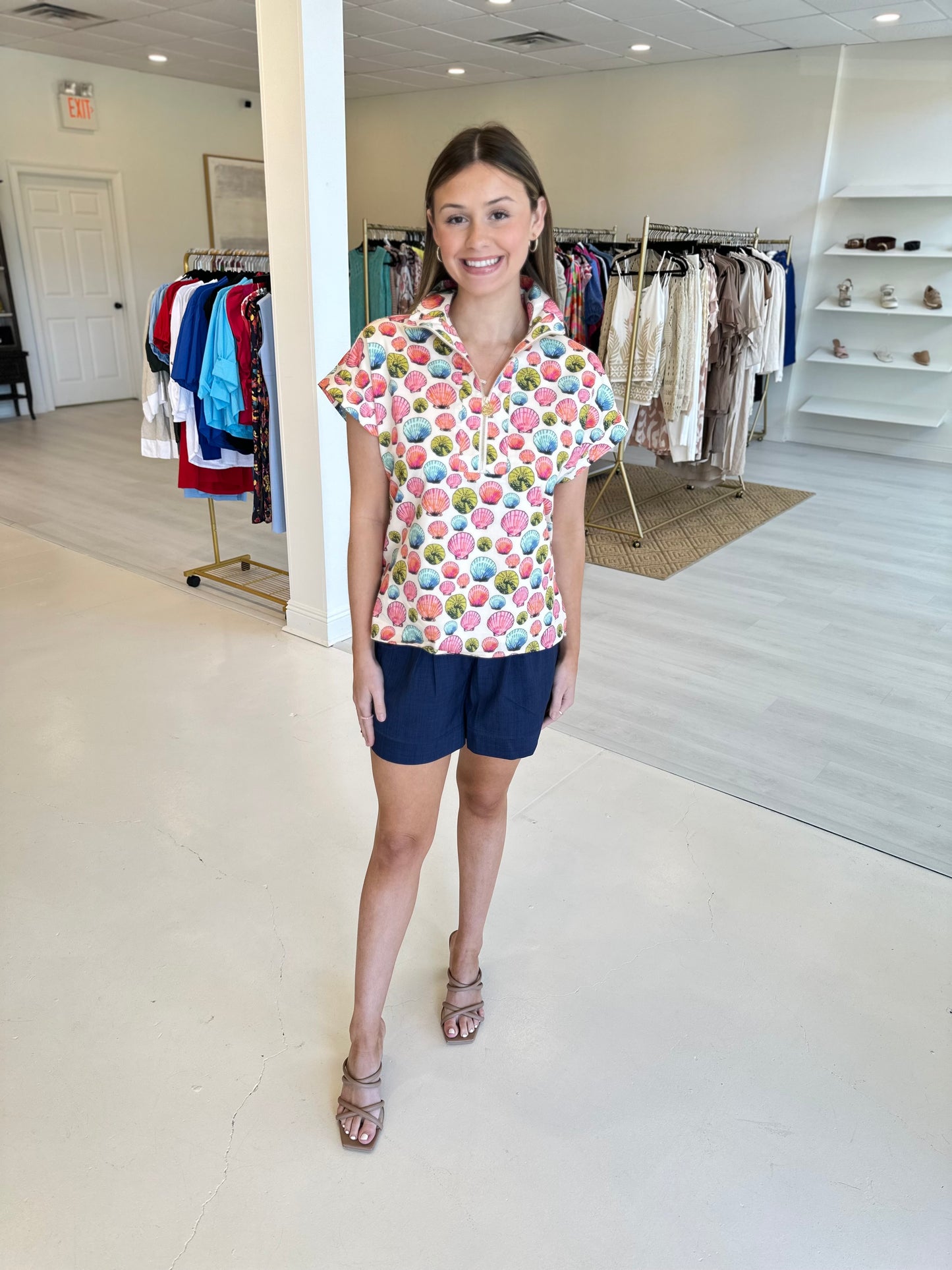 Joy Joy Jessica Elastic Waist Short - Navy