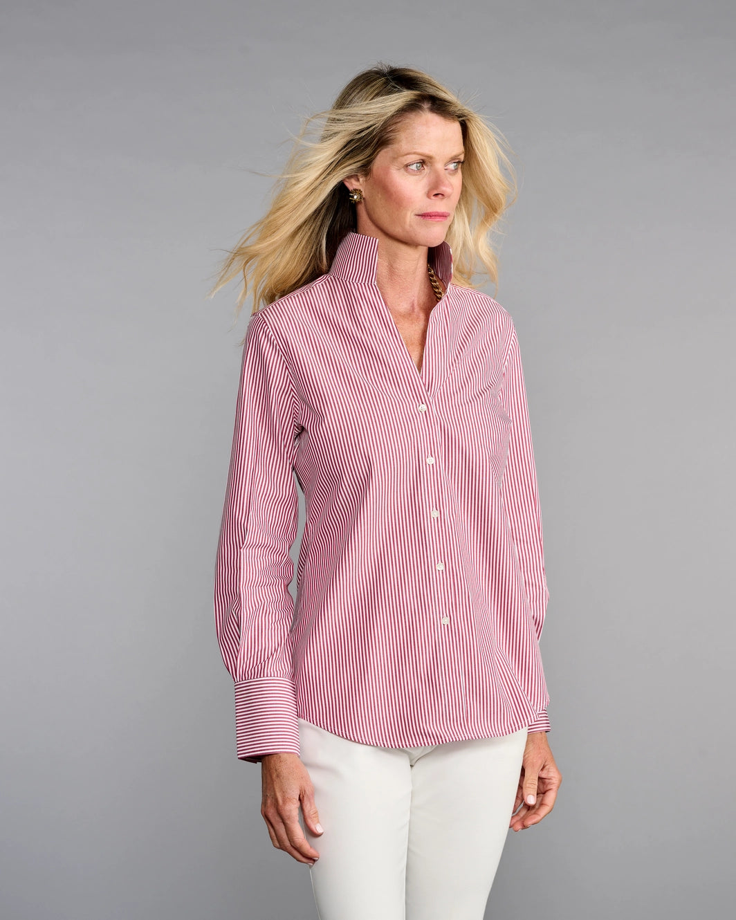 The League Shirt - Bordeaux Stripe