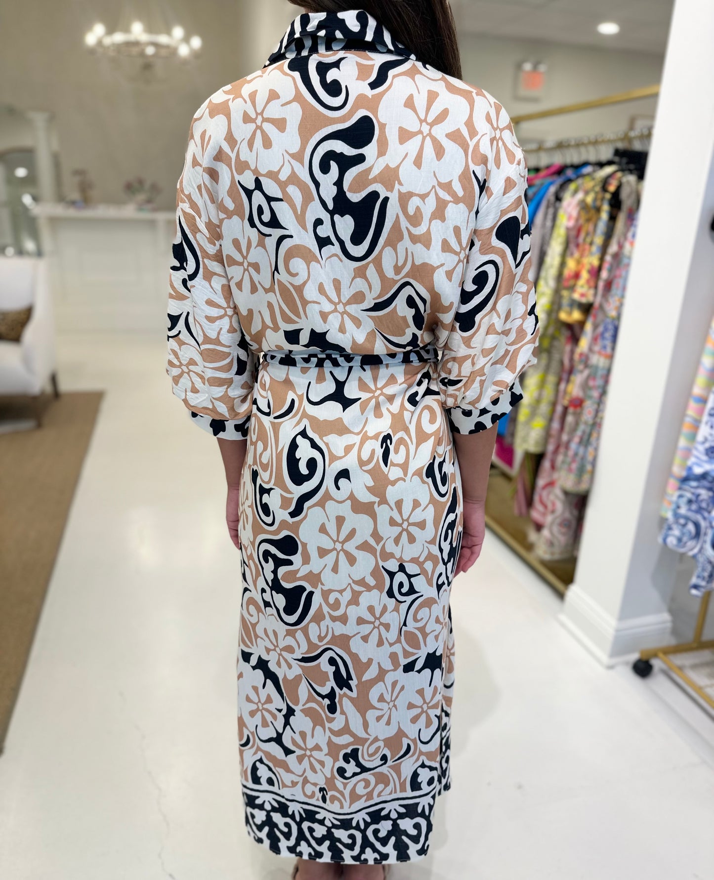 Jade Maxi Shirt Dress - Ethnic Border