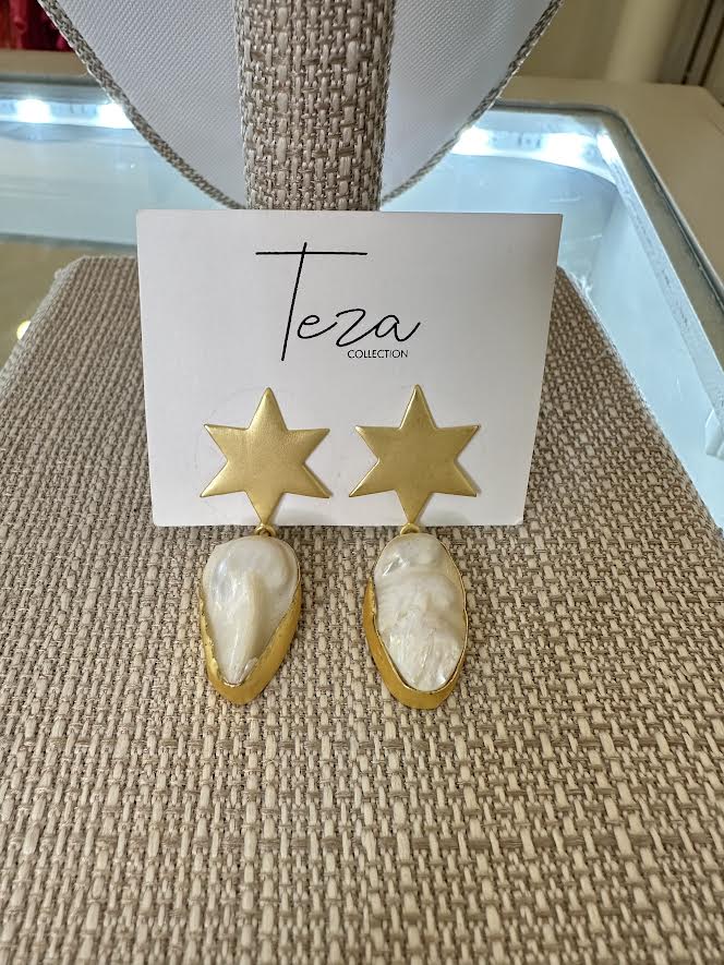 Teza Star & Pearl Earrings