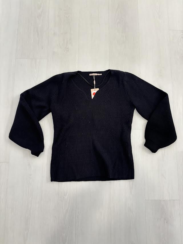 Esqualo Long Sleeve Sweater - Black