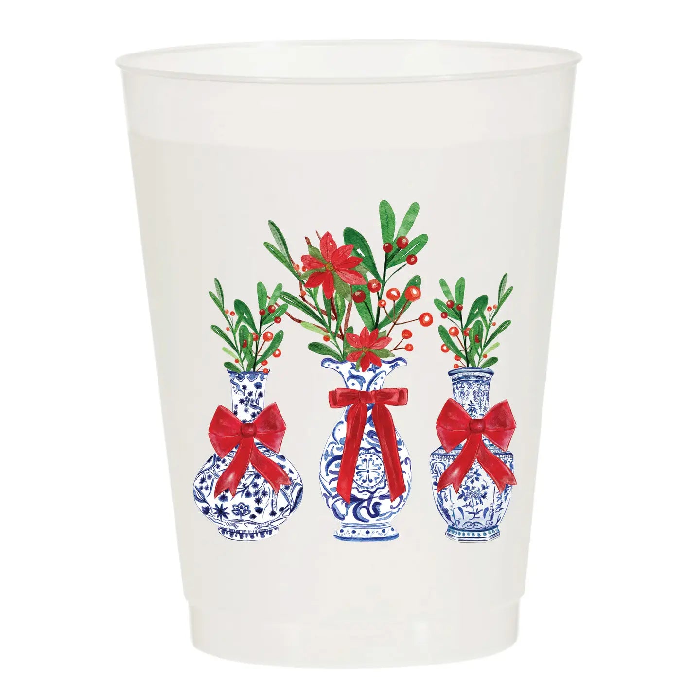 Ginger Jars Christmas Frosted Cups - 6 Cups
