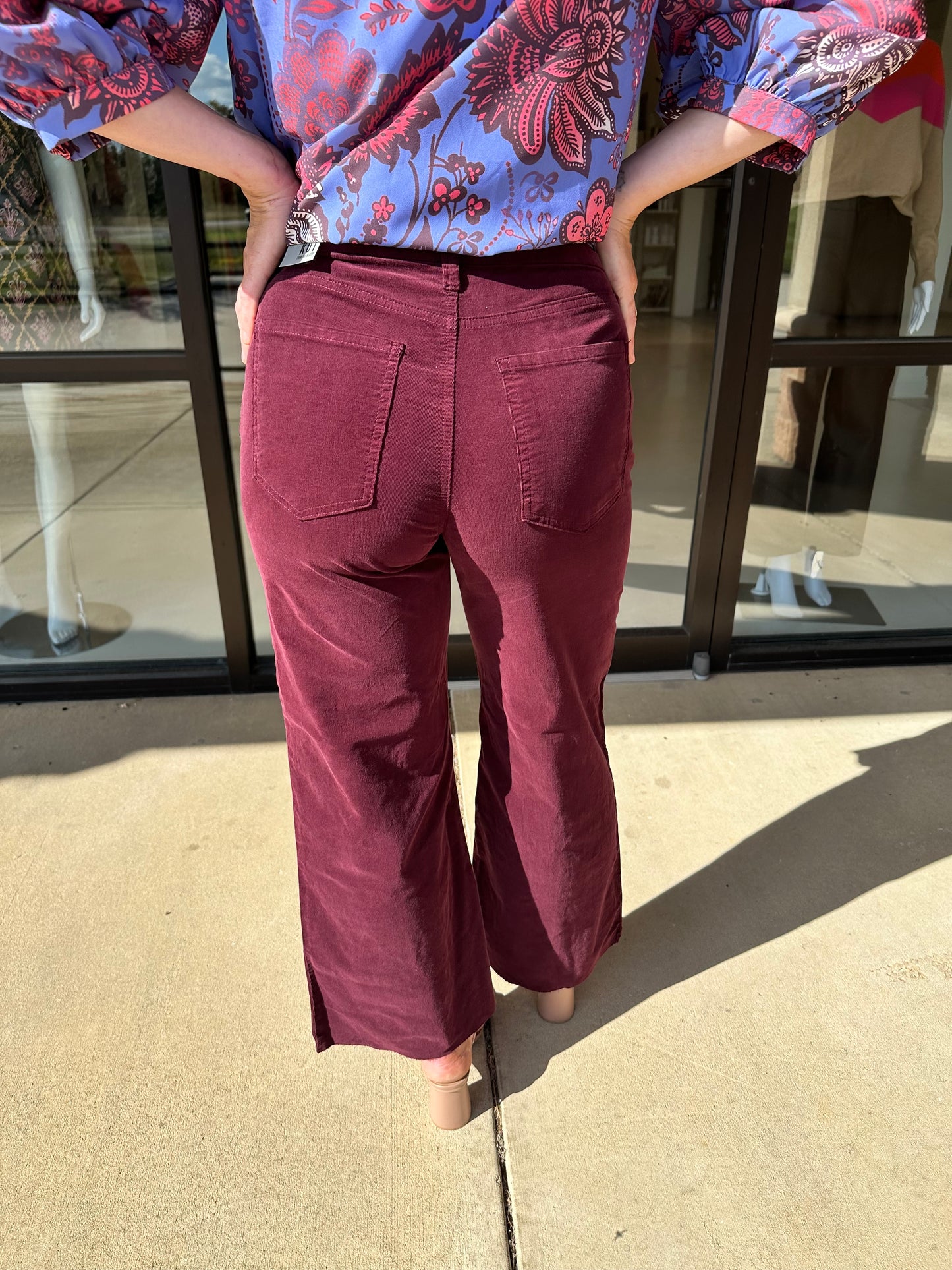 KUT Meg High Rise FAB AB Wide Leg- Dark Plum