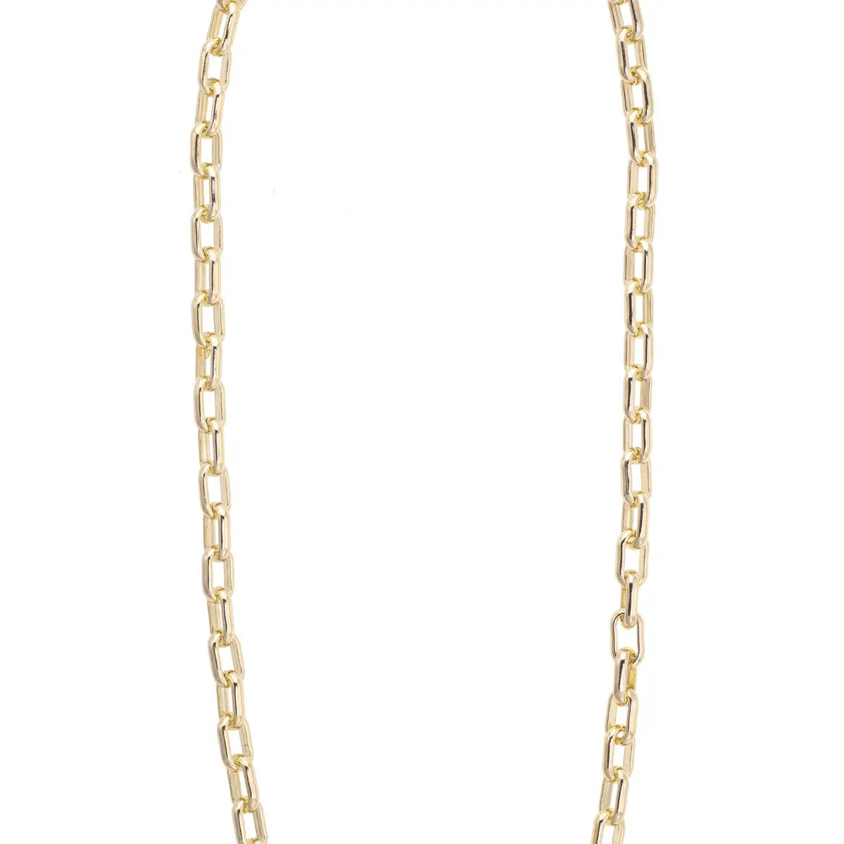 Oliver Square Cable Linked Necklace - Shiny Gold