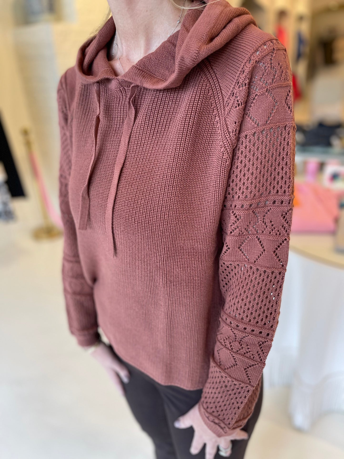 FDJ Crochet Sleeve Sweater