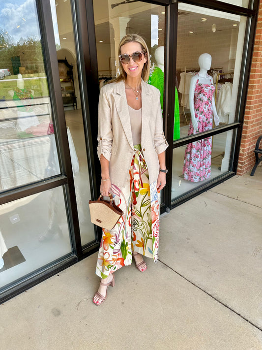 Mestiza Chloe Wrap Pants - Ivory Watercolor