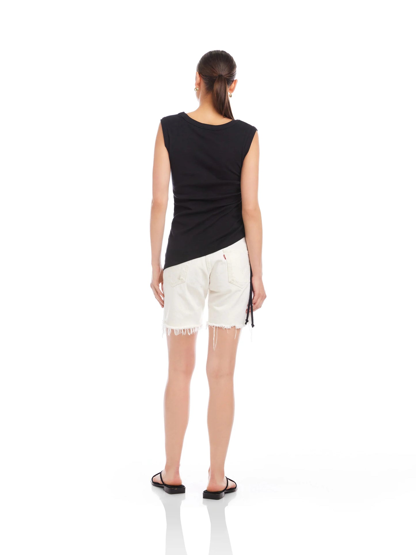 Fifteen Twenty Side Shirred Tank - Black
