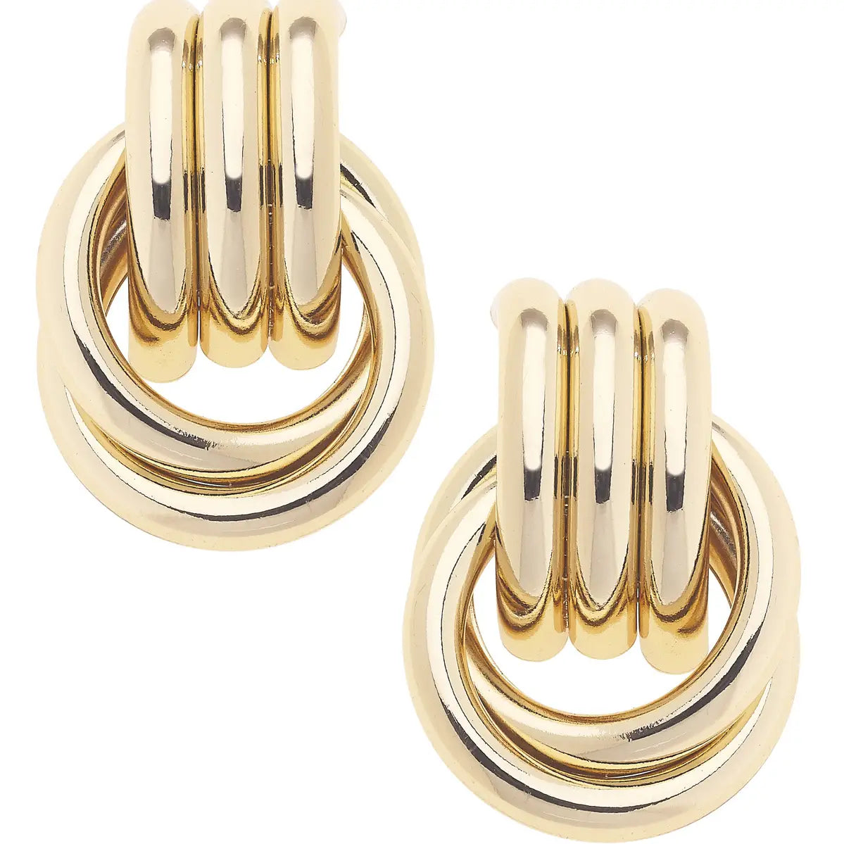 Goldie Vintage Knot Earrings - Shiny Gold