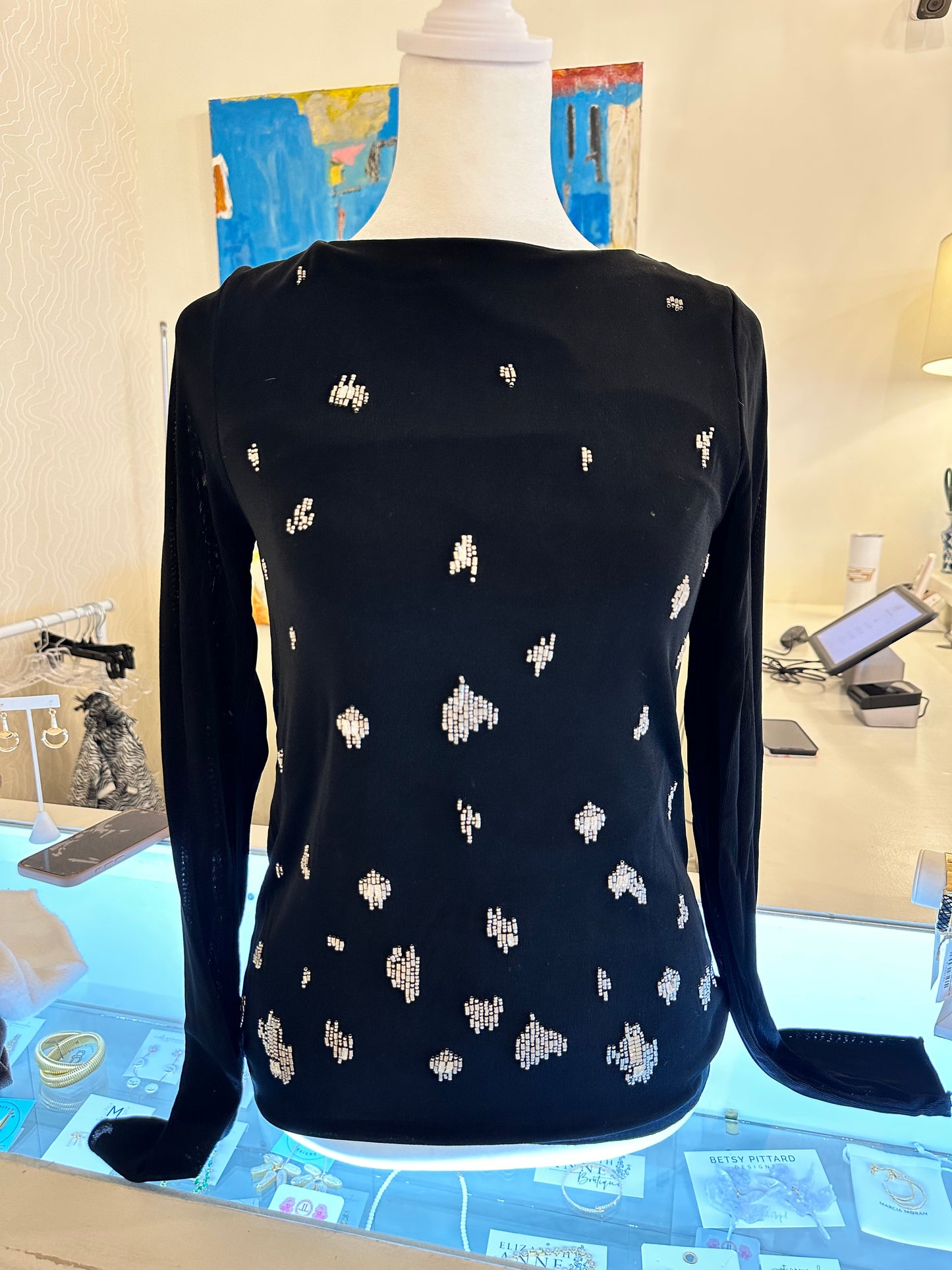 Esqualo Embellished Black top