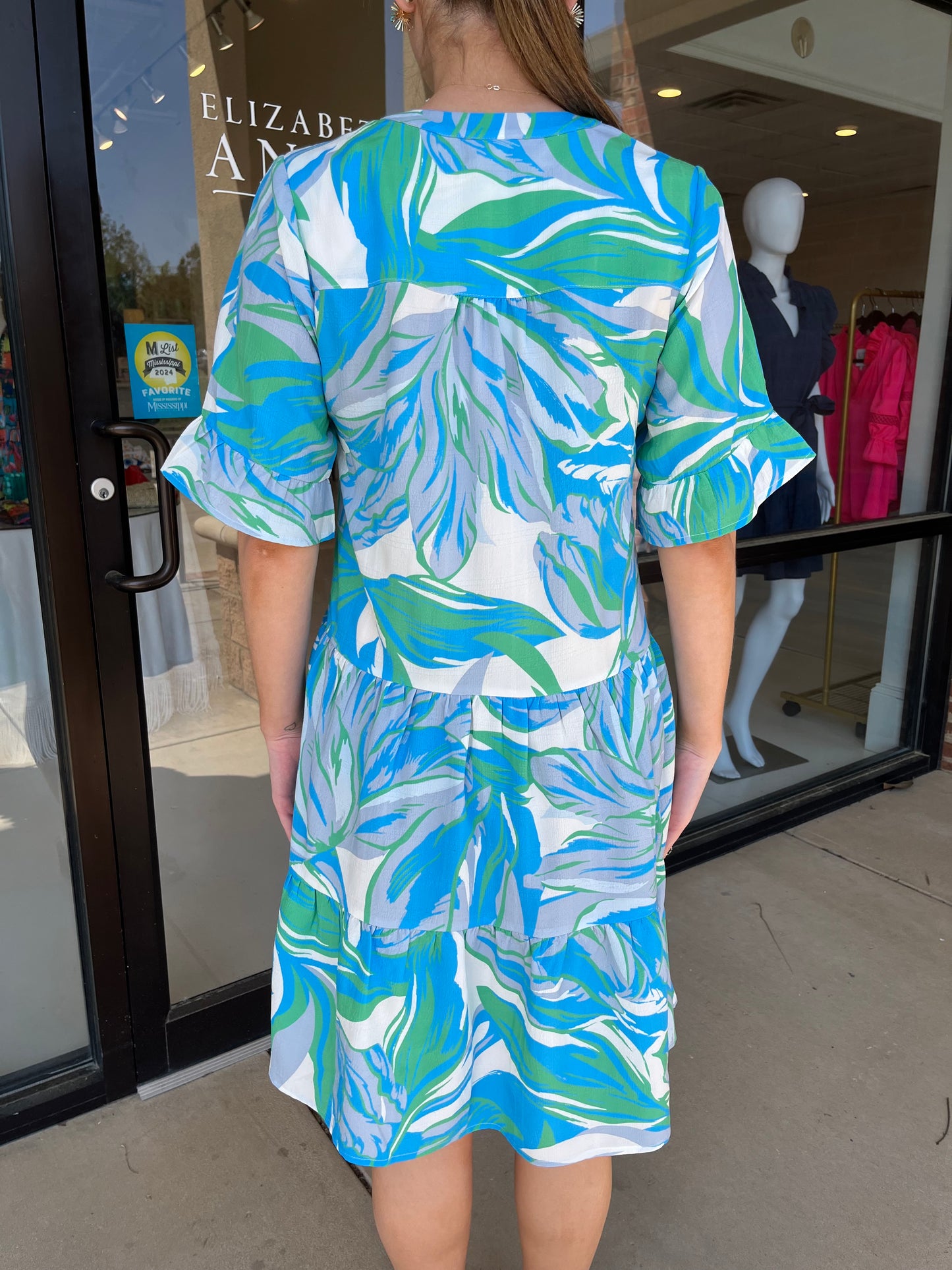 Esqualo Seersucker Electric Waves Dress