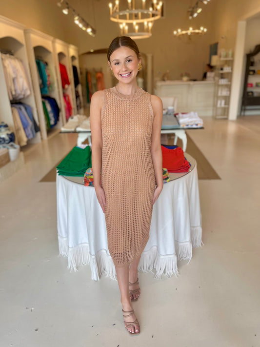 Esqualo Open Knit Lurex Dress