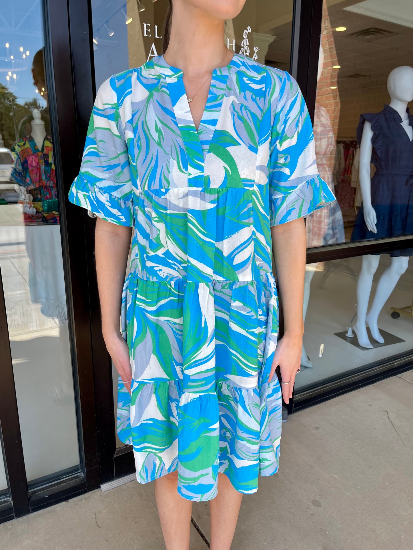 Esqualo Seersucker Electric Waves Dress