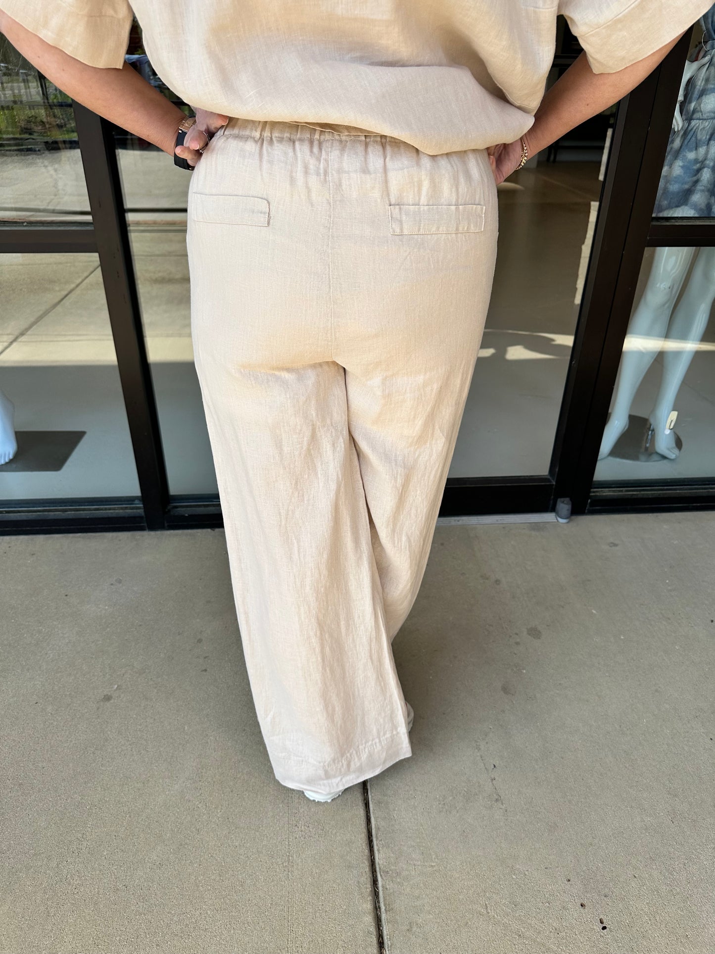 Esqualo Linen Trousers- Sand