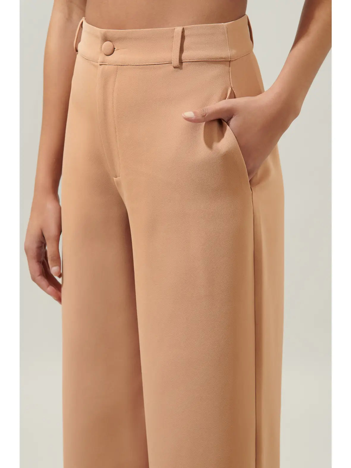 EAB Favorites Chelsea Belted Wide Leg Pants - Camel