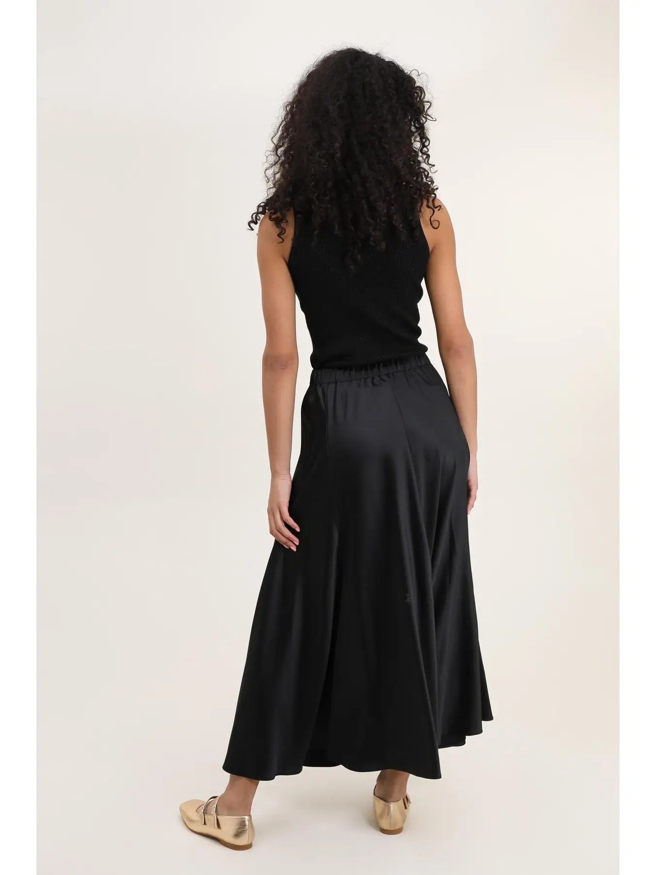 Satin Valentine Skirt - Black