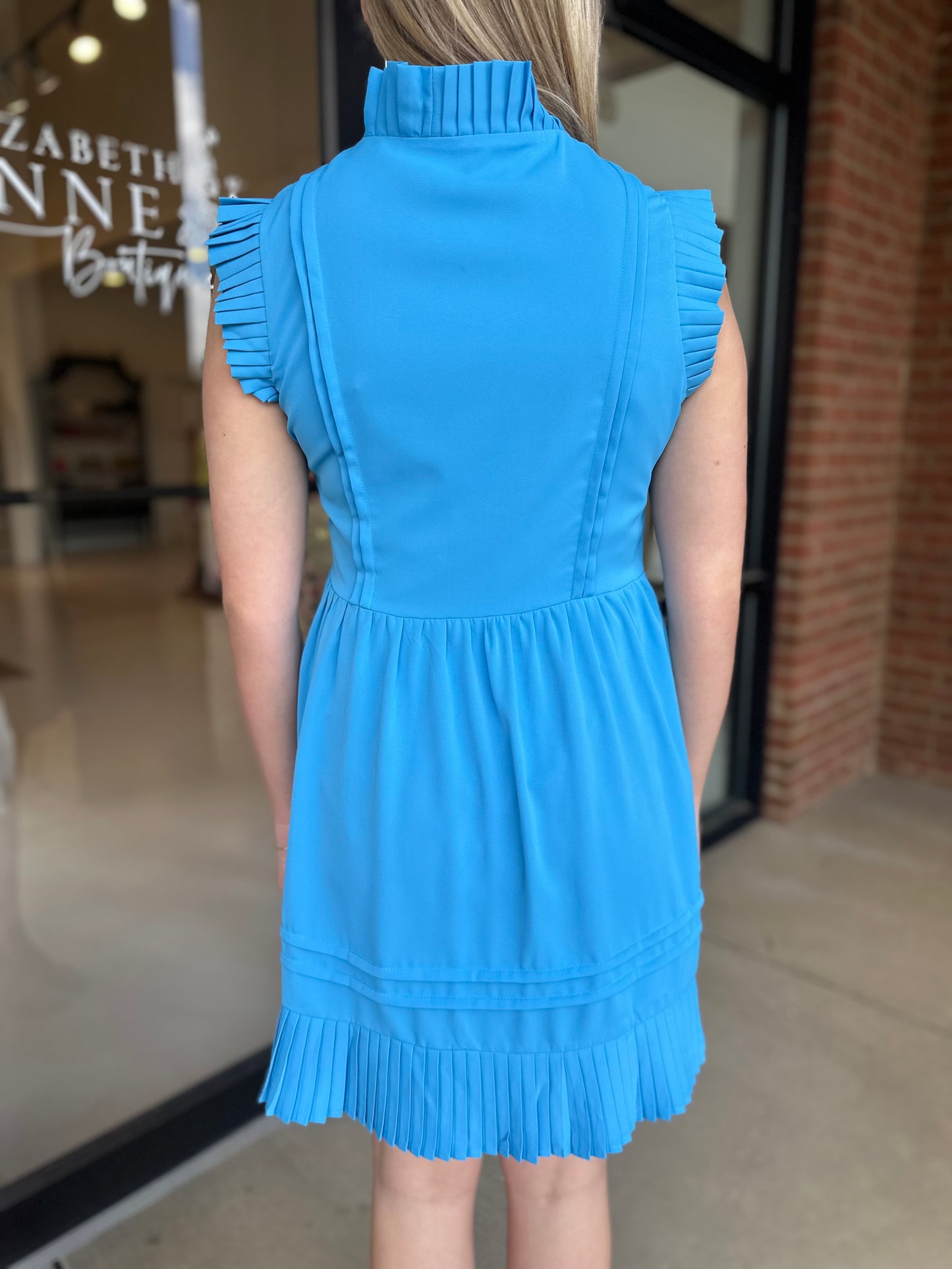 Joy Joy Mini Pleated Dress - Sky