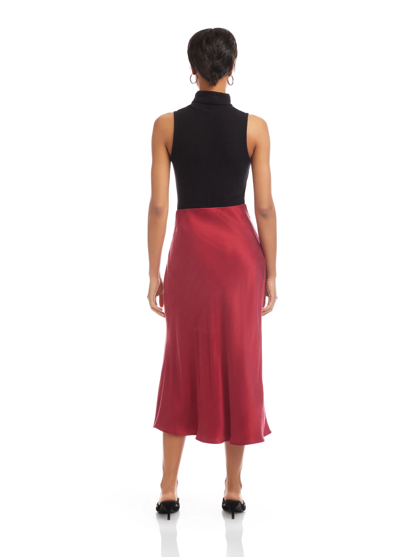 Fifteen Twenty Shirred Midi Skirt - Brick Red