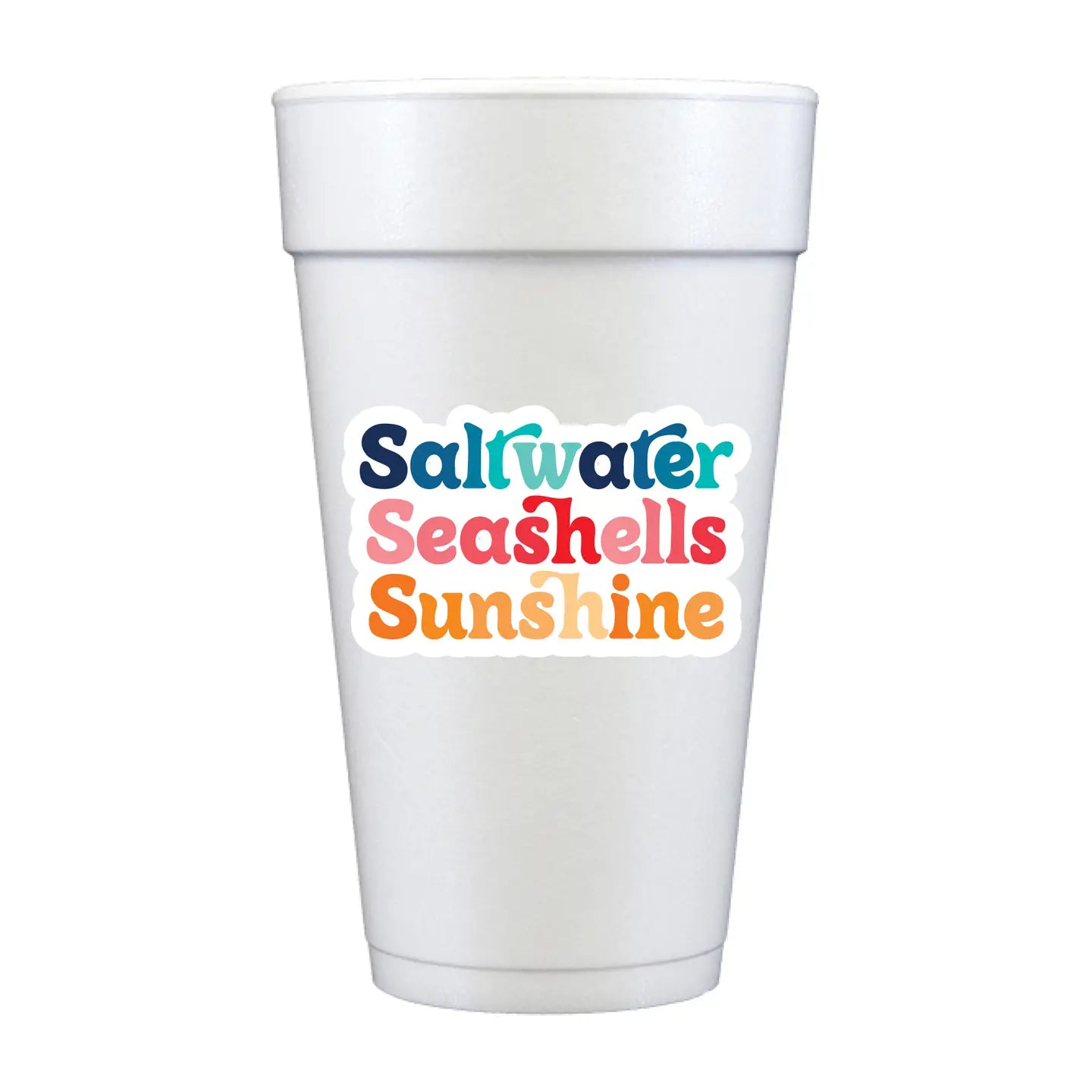 Saltwater-Seashells-Sunshine Full Color Foam Cups
