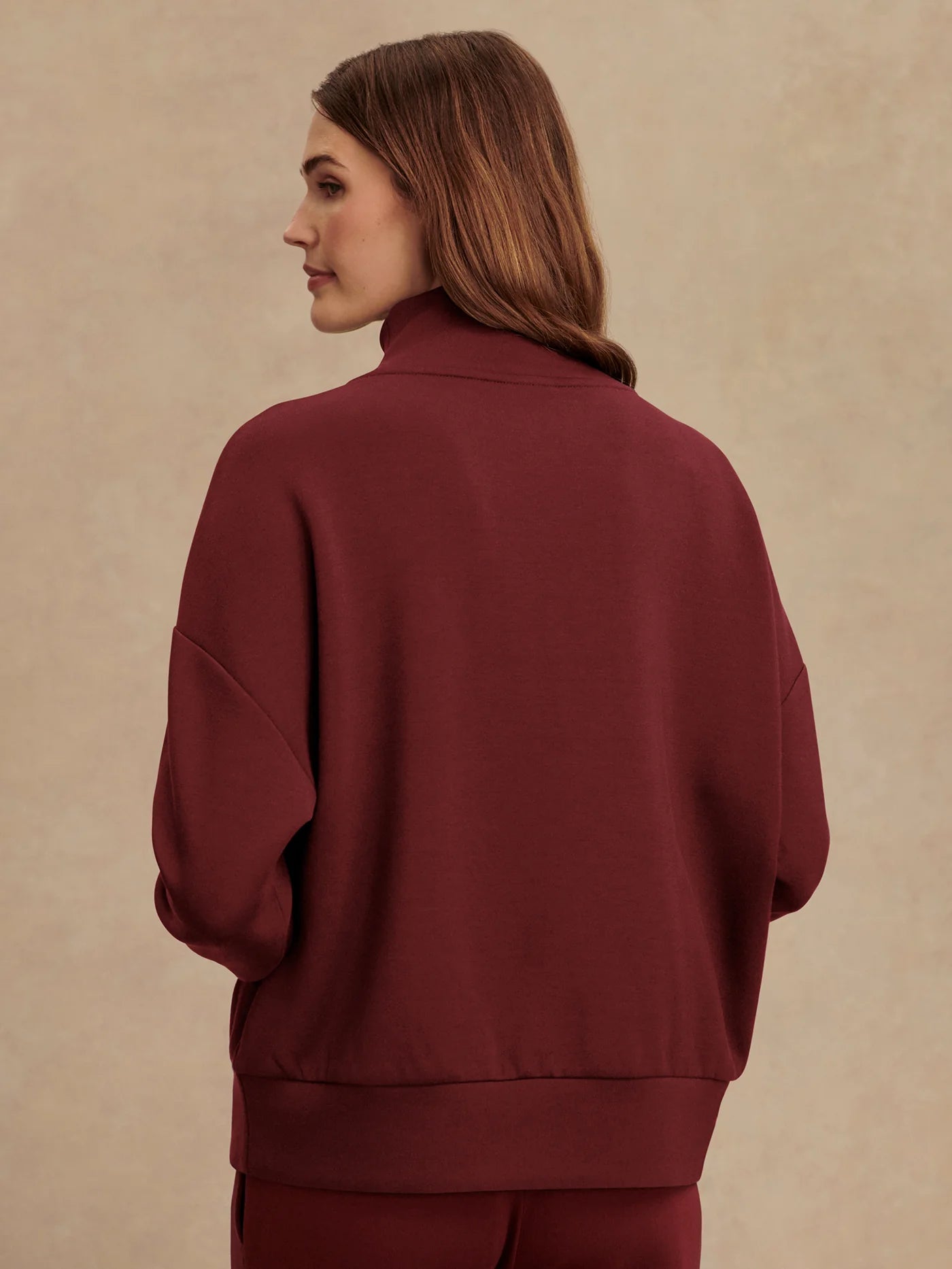 Varley Hawley Half Zip Sweat - New Maroon