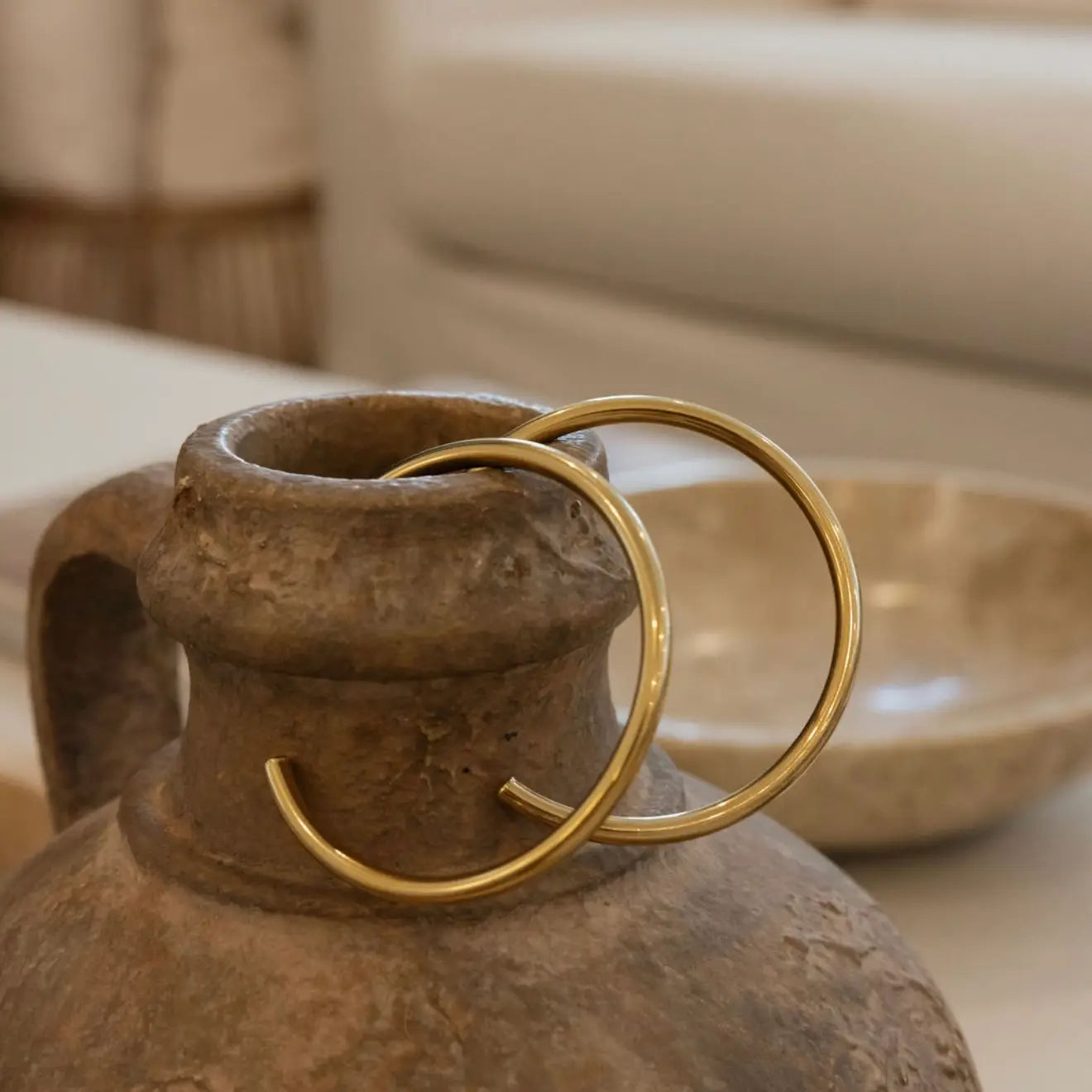 Chan Sutt Large Gold Statement Hoops