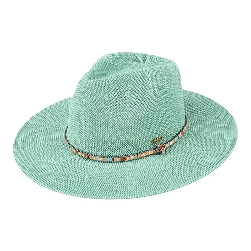 Multi-Colored Thread Beaded Panama Hat