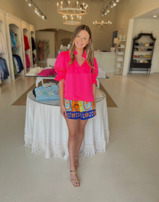 Alden Adair Lottie Top- Neon Pink