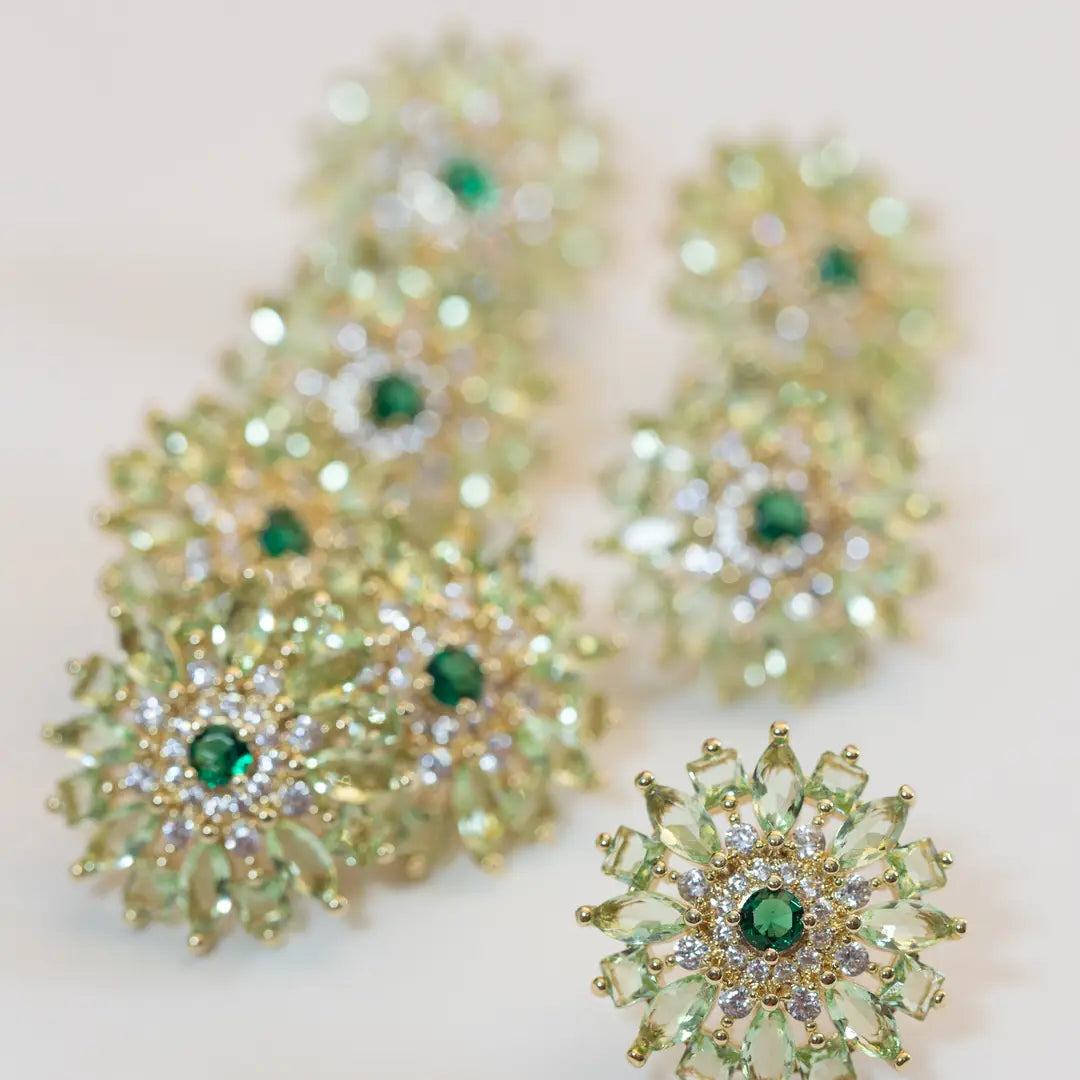 St Armands Dahlia Bloom Crystal Statement Studs