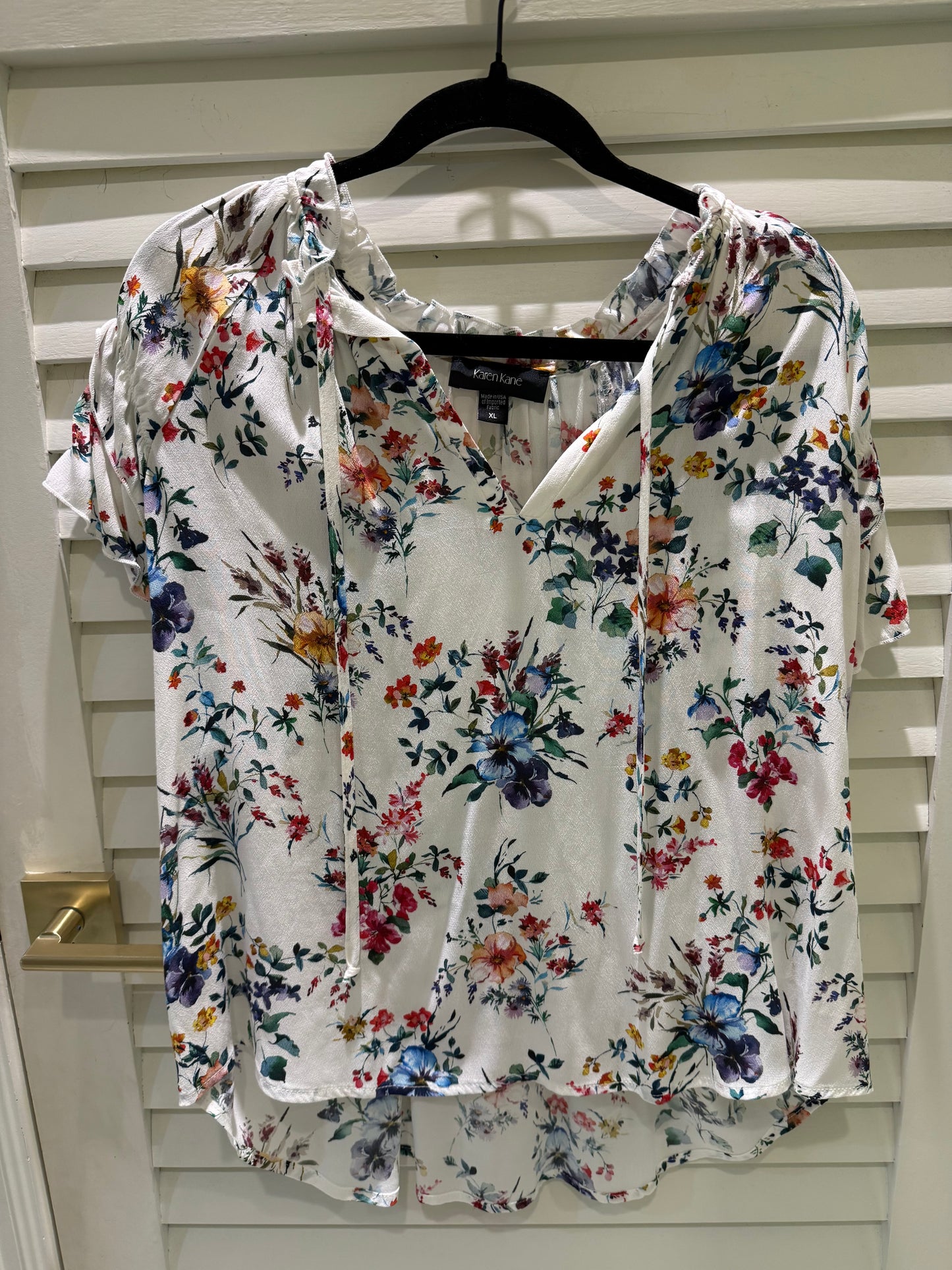 Karen Kane Flutter Sleeve Top- Garden