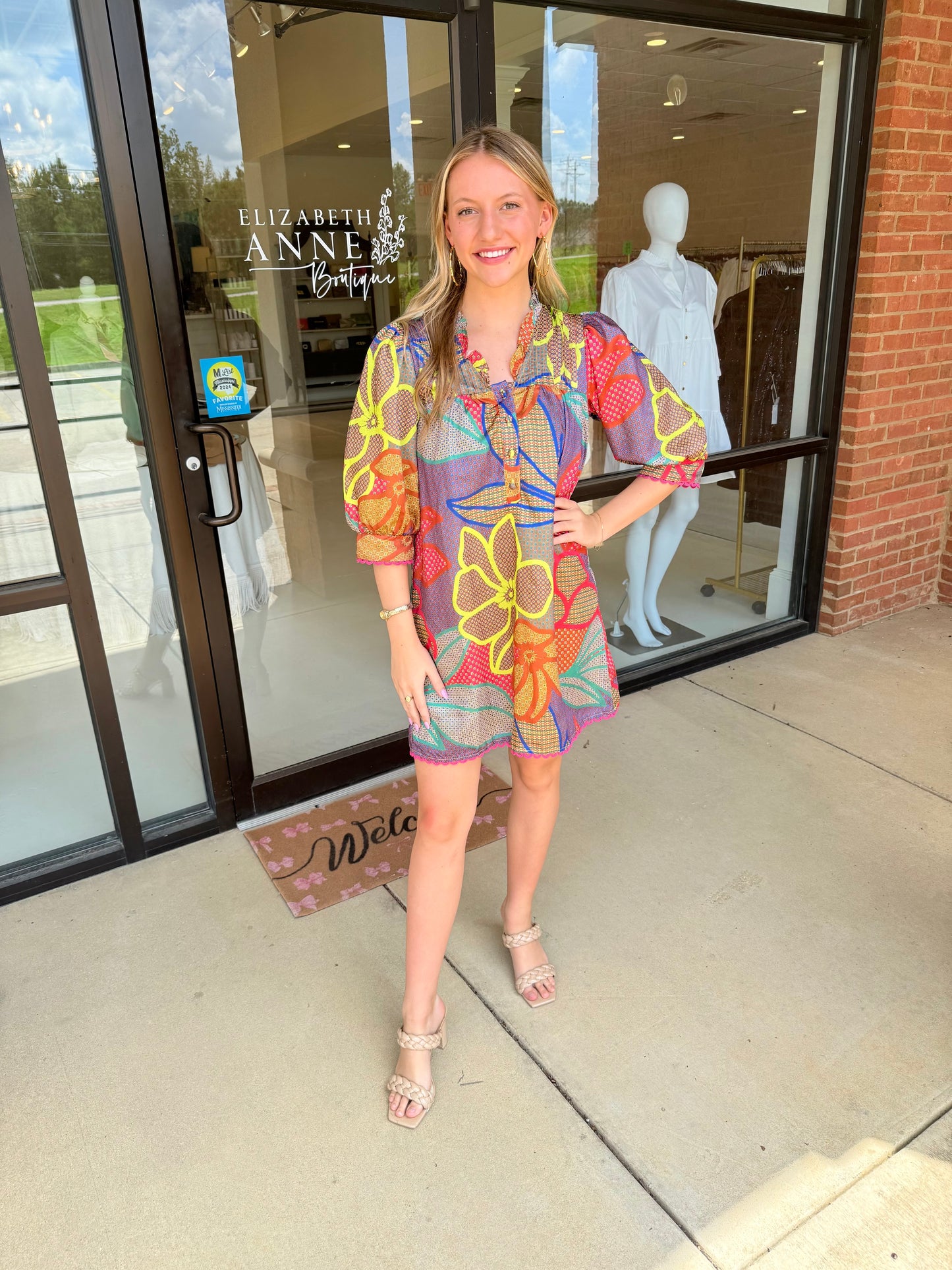 Alden Adair Lori Dress - Geo Floral