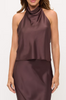 EAB Favorites Satin Halter Top - Brown