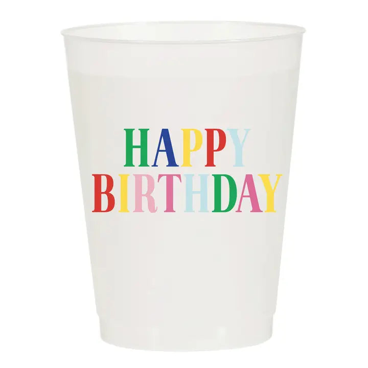 Happy Birthday Frosted Cups - 10 Cups