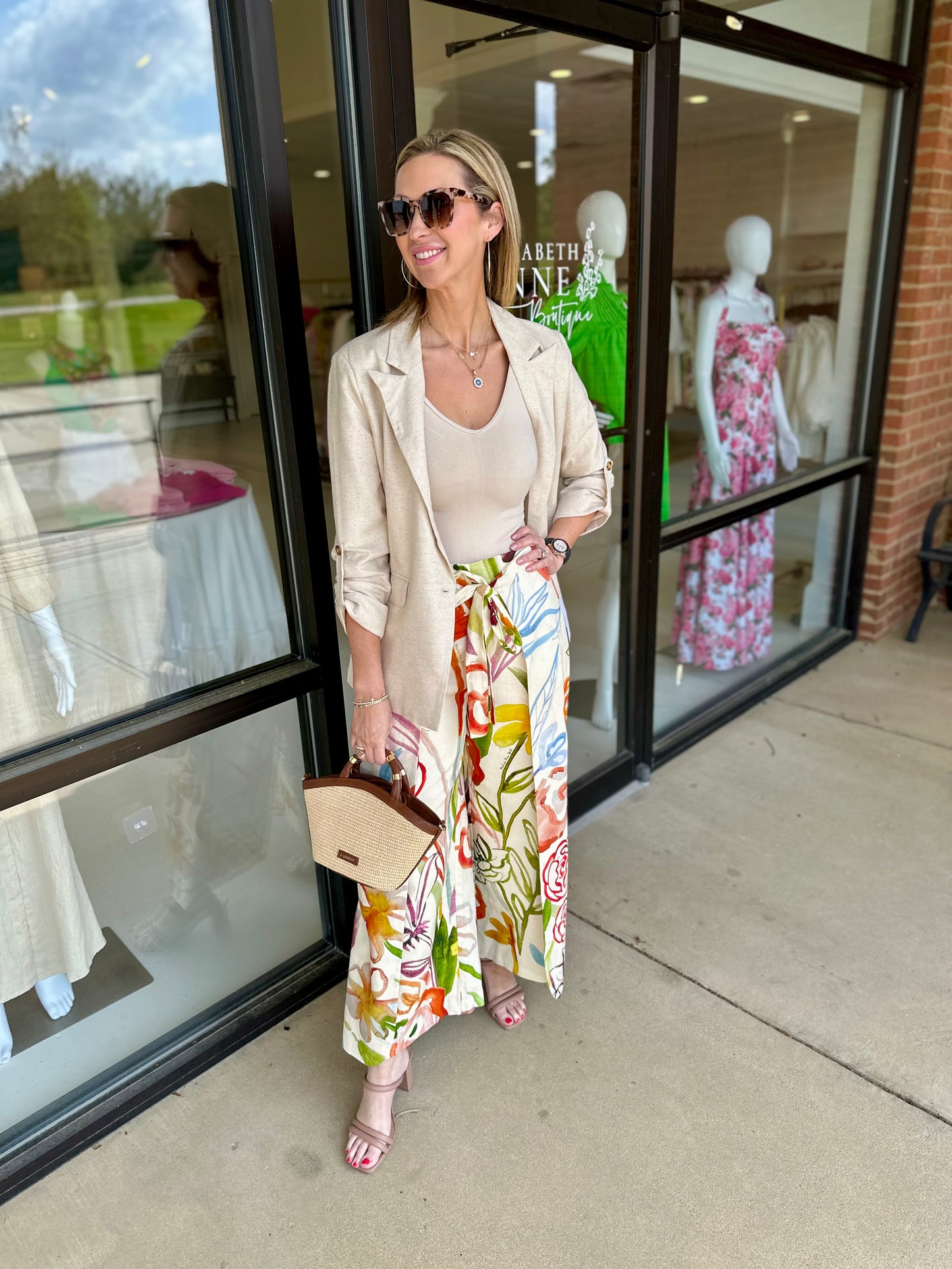 Mestiza Chloe Wrap Pants - Ivory Watercolor