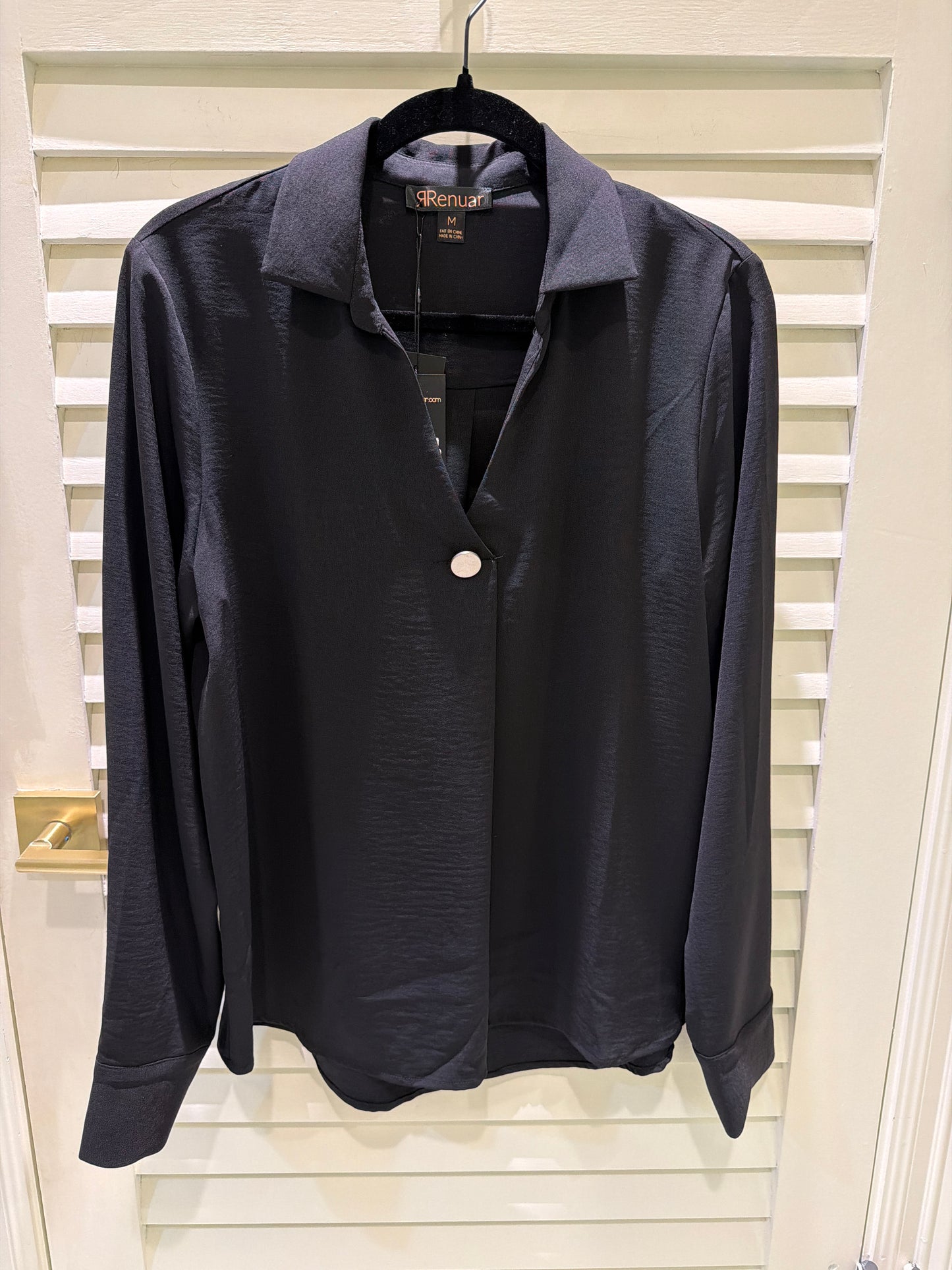 Renuar Black 1 button Woven Blouse