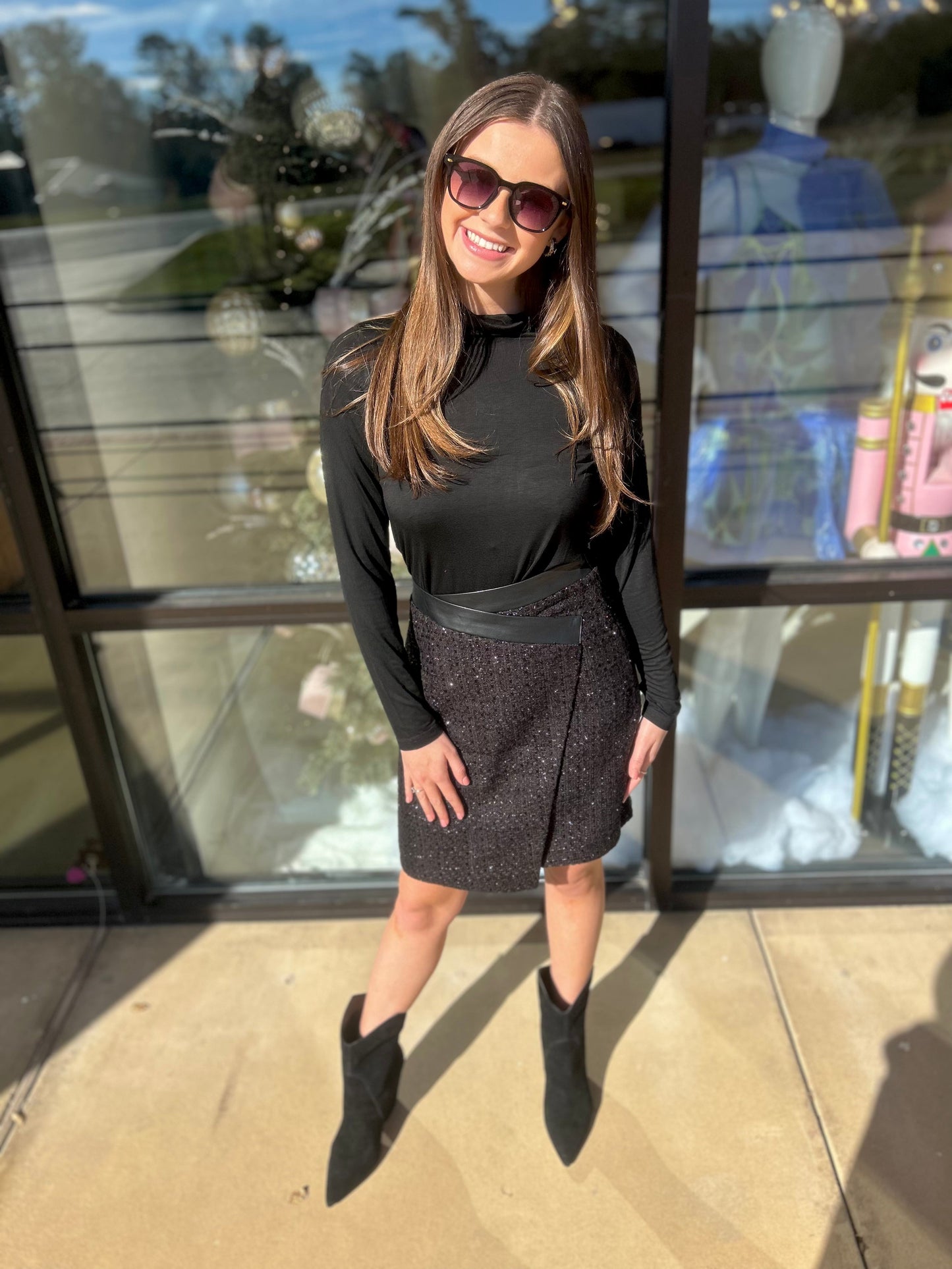 Esqualo Tweed Overlap Skirt