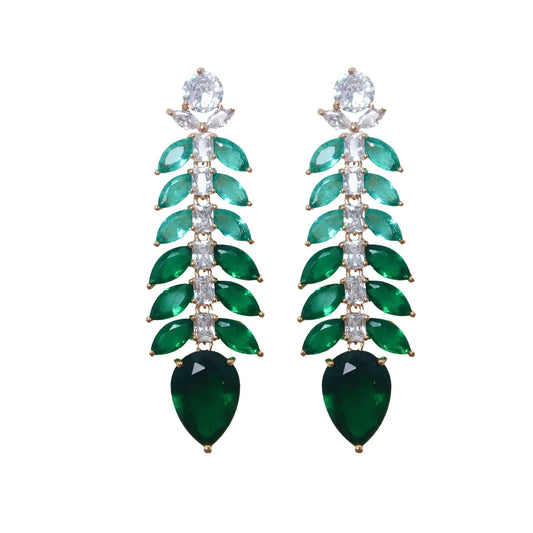 St Armand's Green Ombre Gala Sparkle Statement Earrings