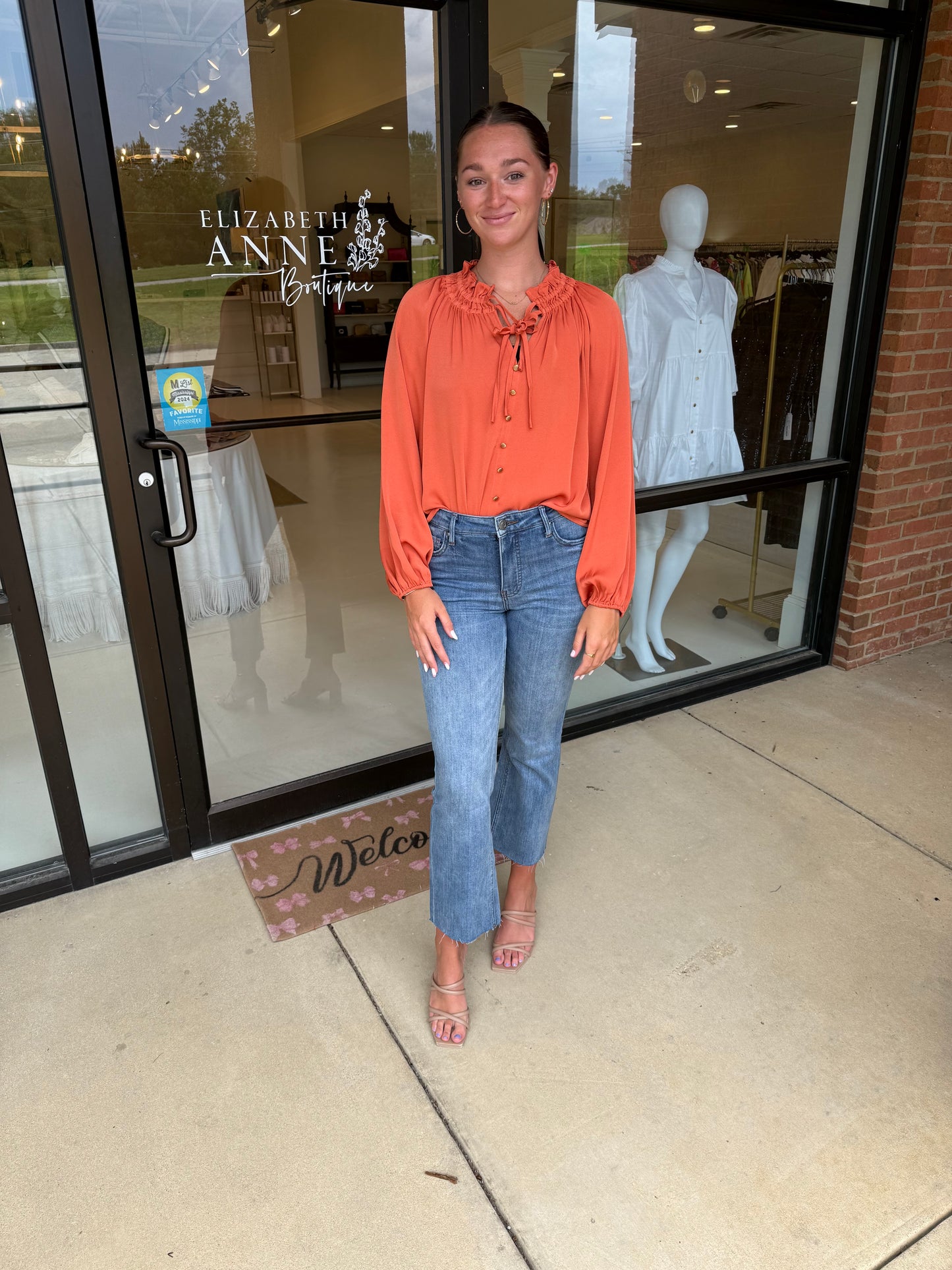 Joy Joy Peasant Top - Pumpkin