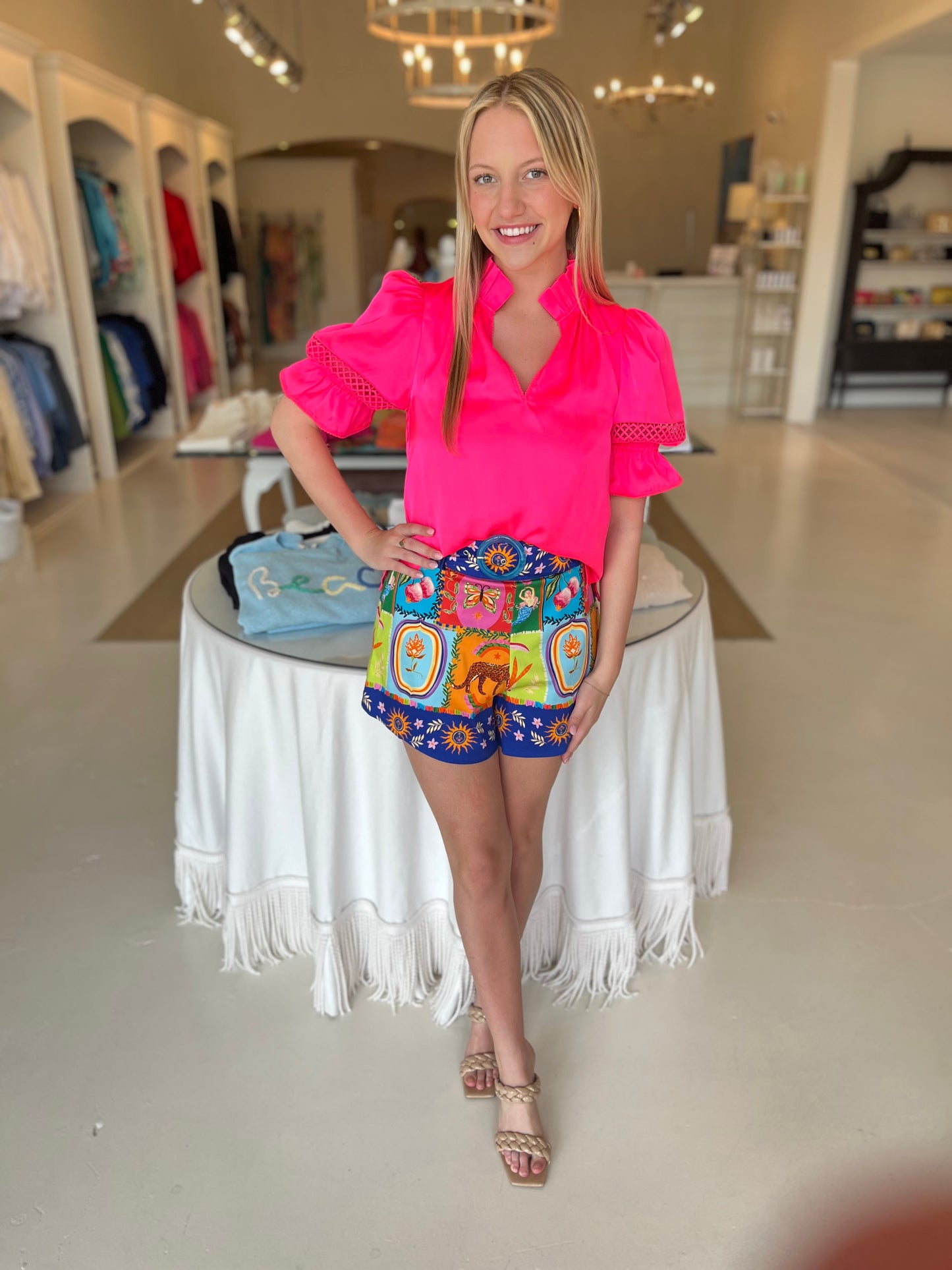 Alden Adair Lottie Top- Neon Pink