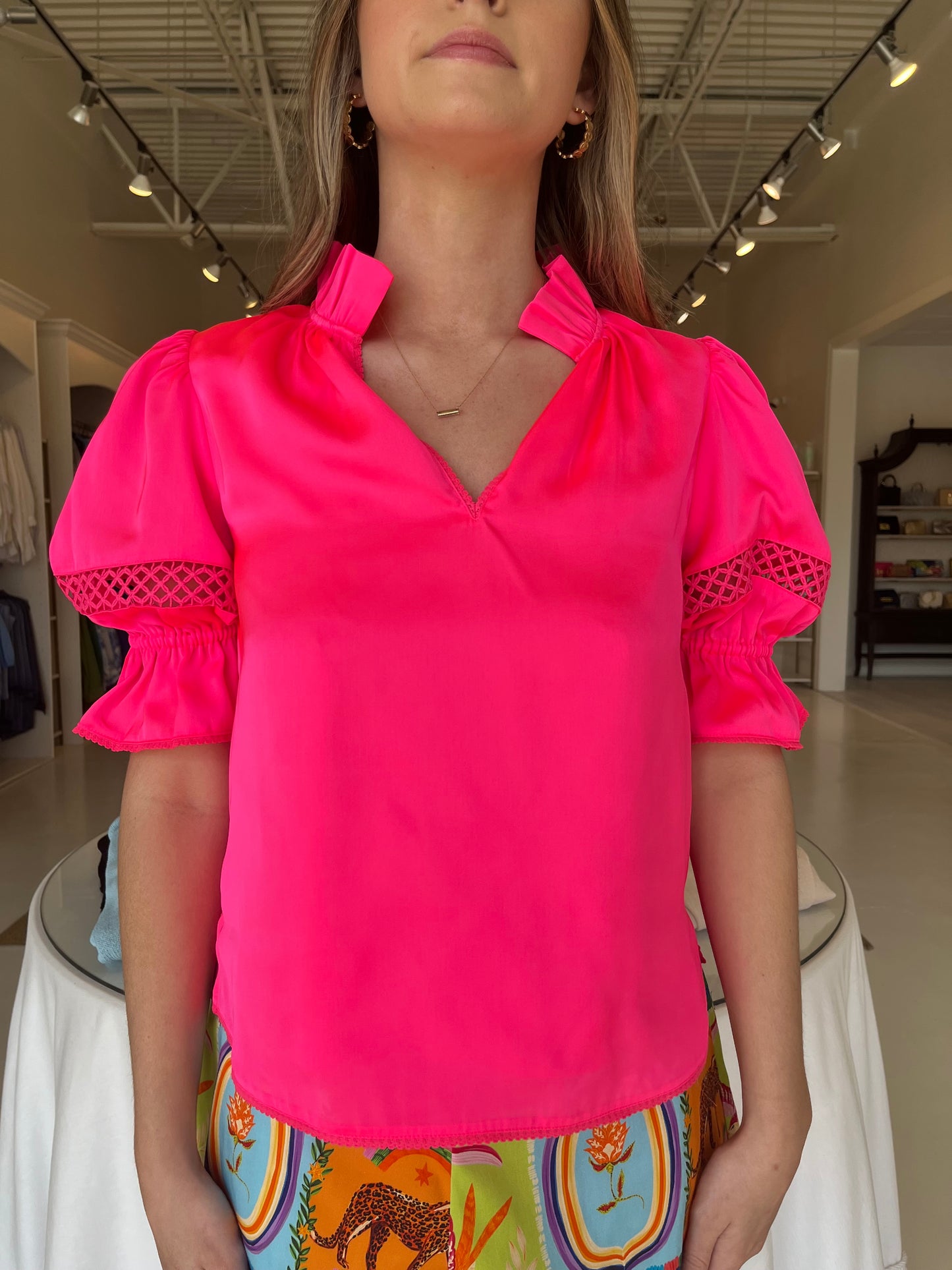 Alden Adair Lottie Top- Neon Pink
