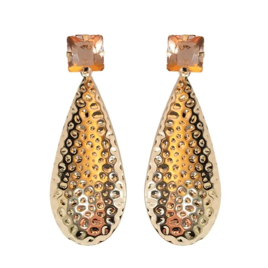 St Armand's Rose Bubbles Hammered Rose Gold Statement Earrings