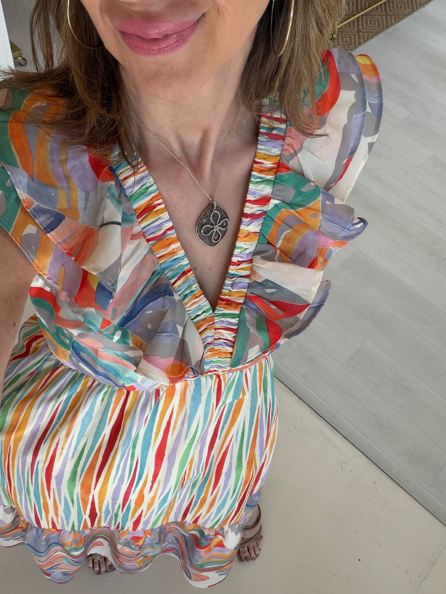 Joy Joy Painted Palms Dress