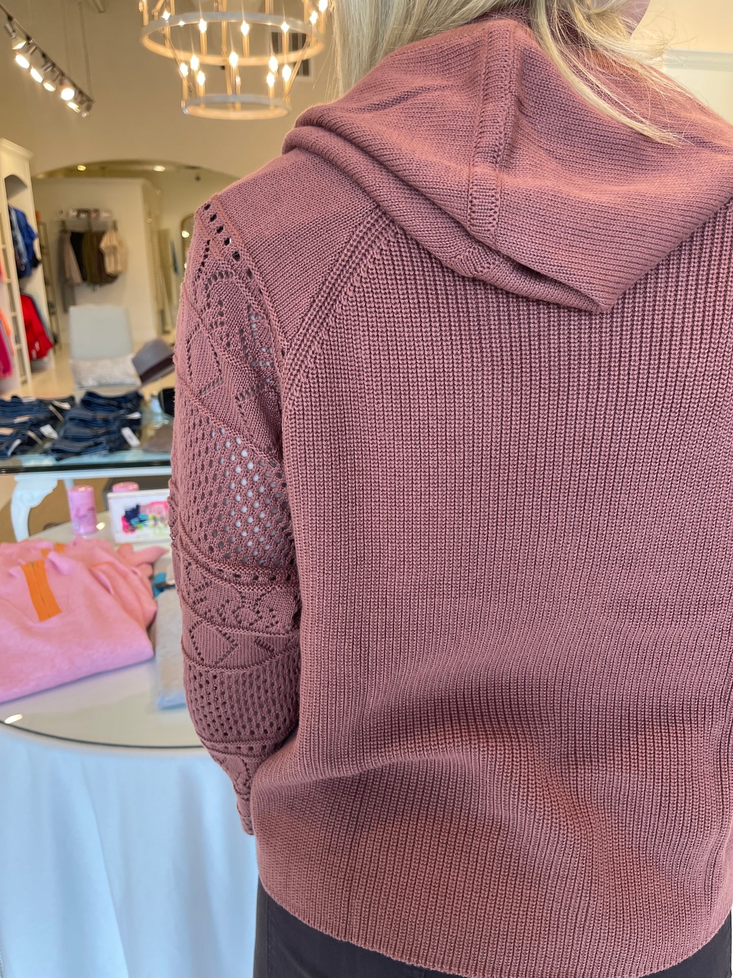 FDJ Crochet Sleeve Sweater