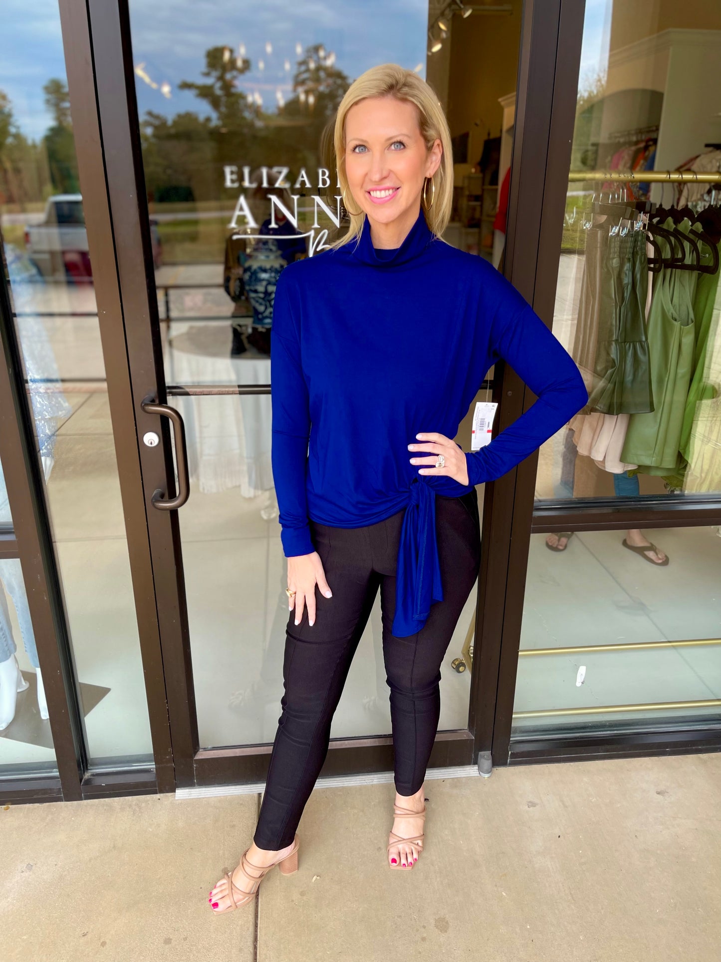 Karen Kane Majestic Magenta Mockneck Tie Top