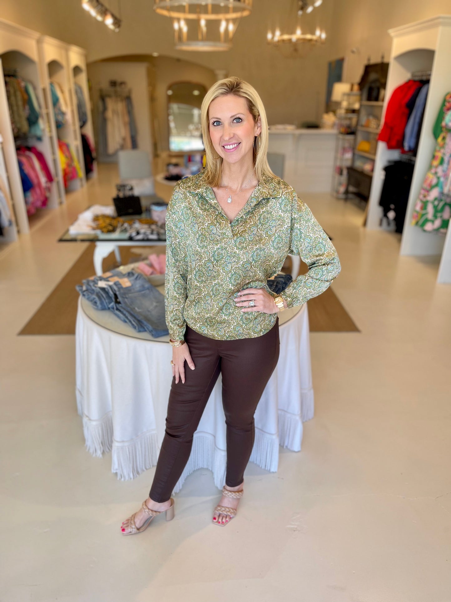 Charlie B Waxed Infinity Pant - Cocoa