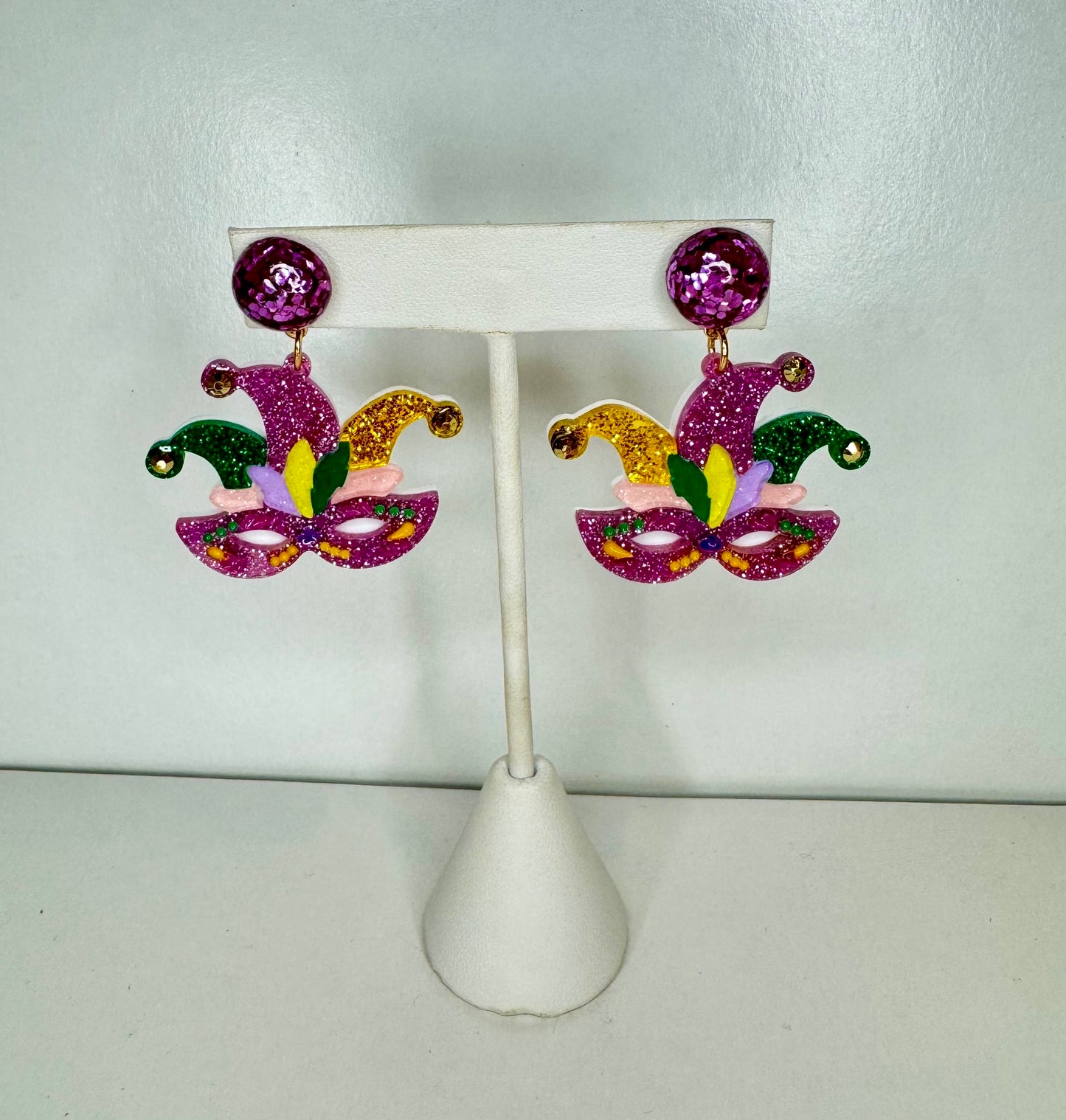 EAB Favorites Mardi Gras Mask Earrings