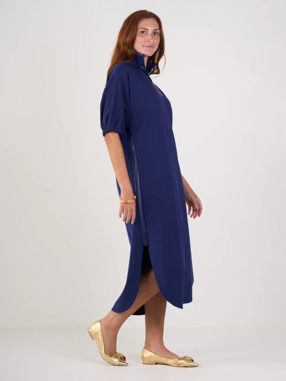 Emily McCarthy Poppy Caftan - Navy Ponte