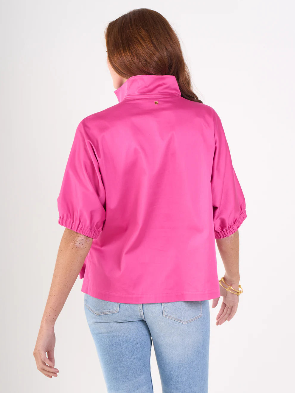 Emily McCarthy Poppy Top- Fuchsia Fedora Cotton Poplin