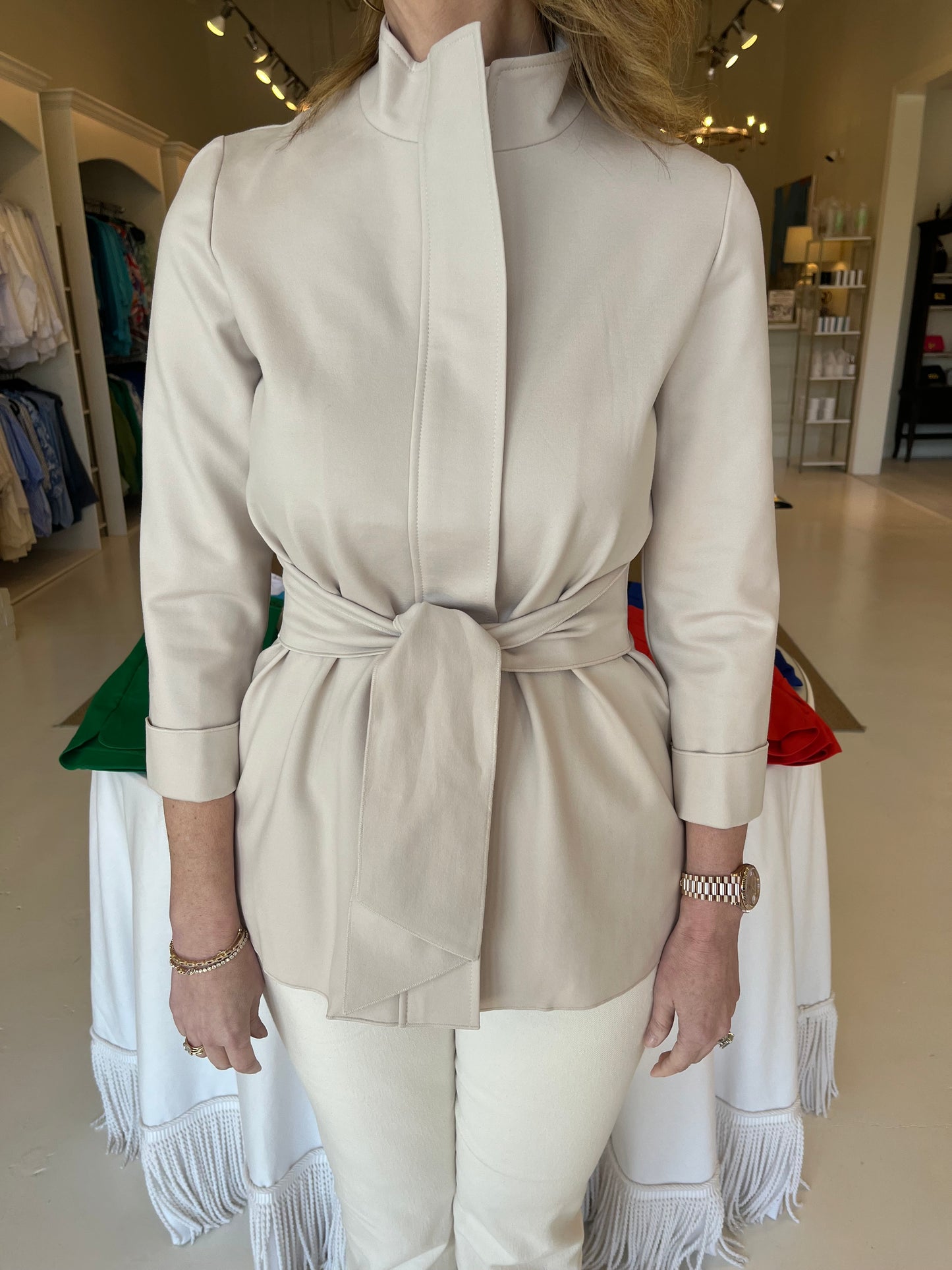 Renuar Knit Jacket- Oyster