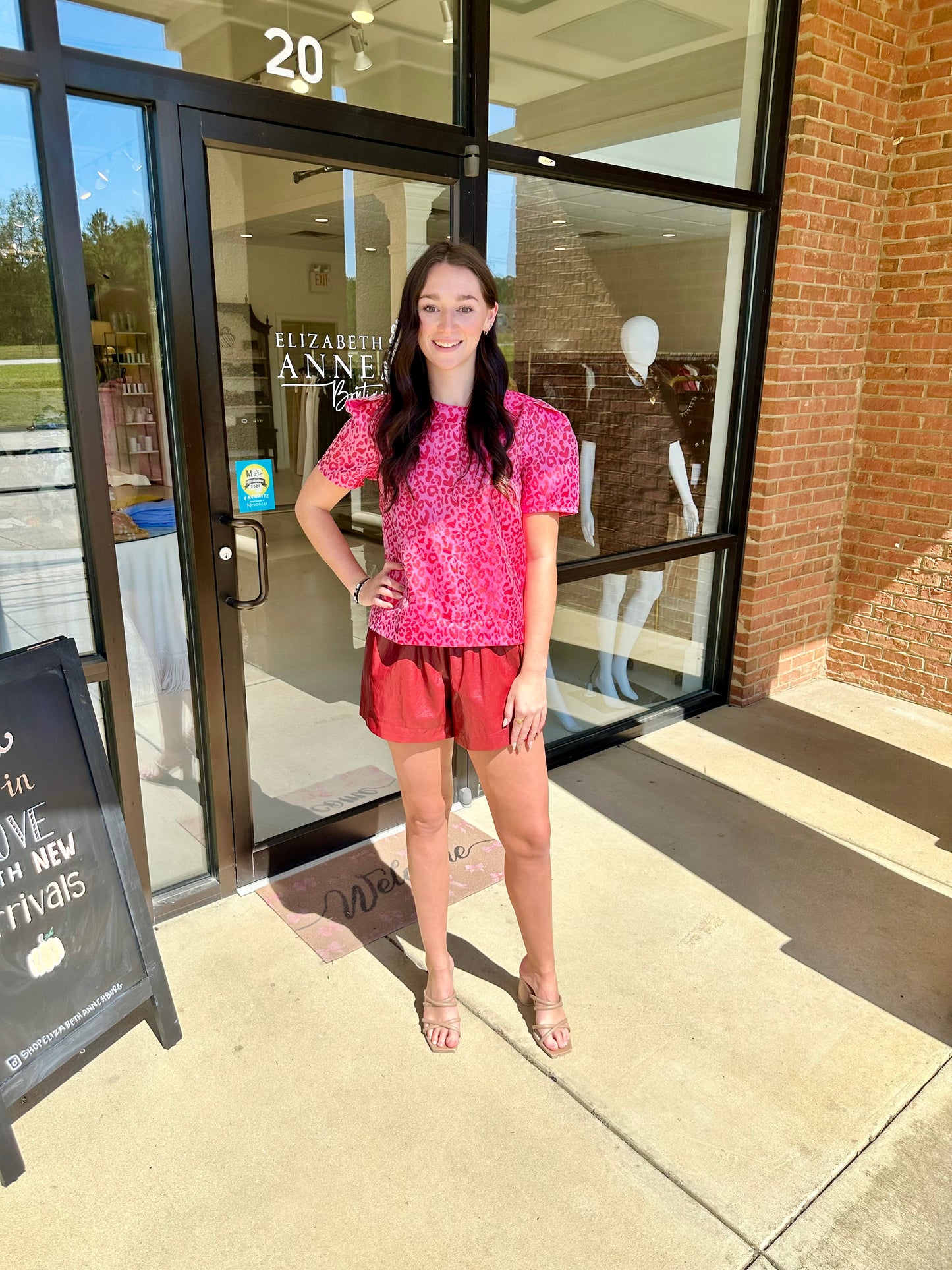Joy Joy Short Sleeve Top - Berry Leopard